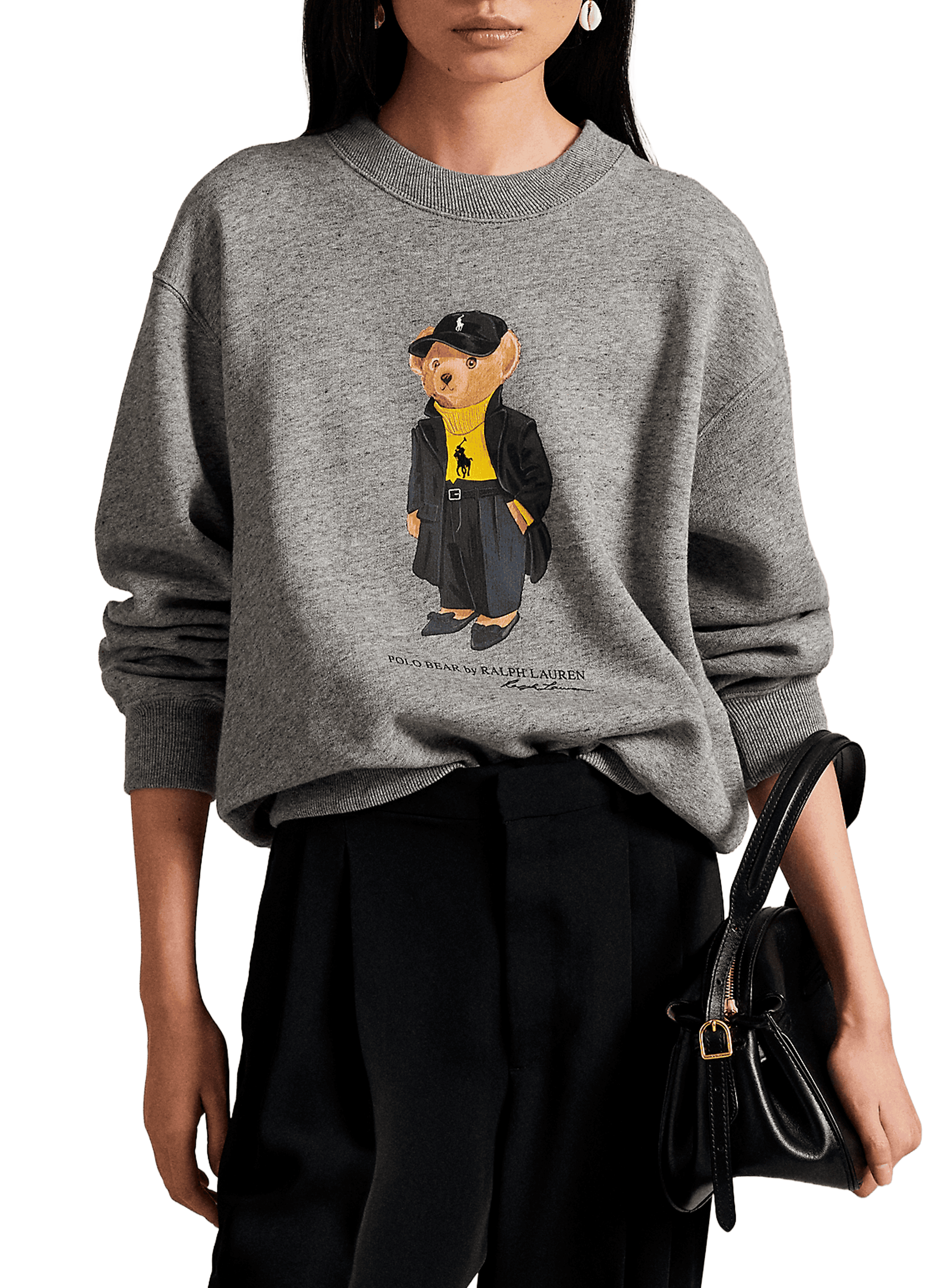 POLO RALPH LAUREN Cotton-blend logo sweatshirt Grey