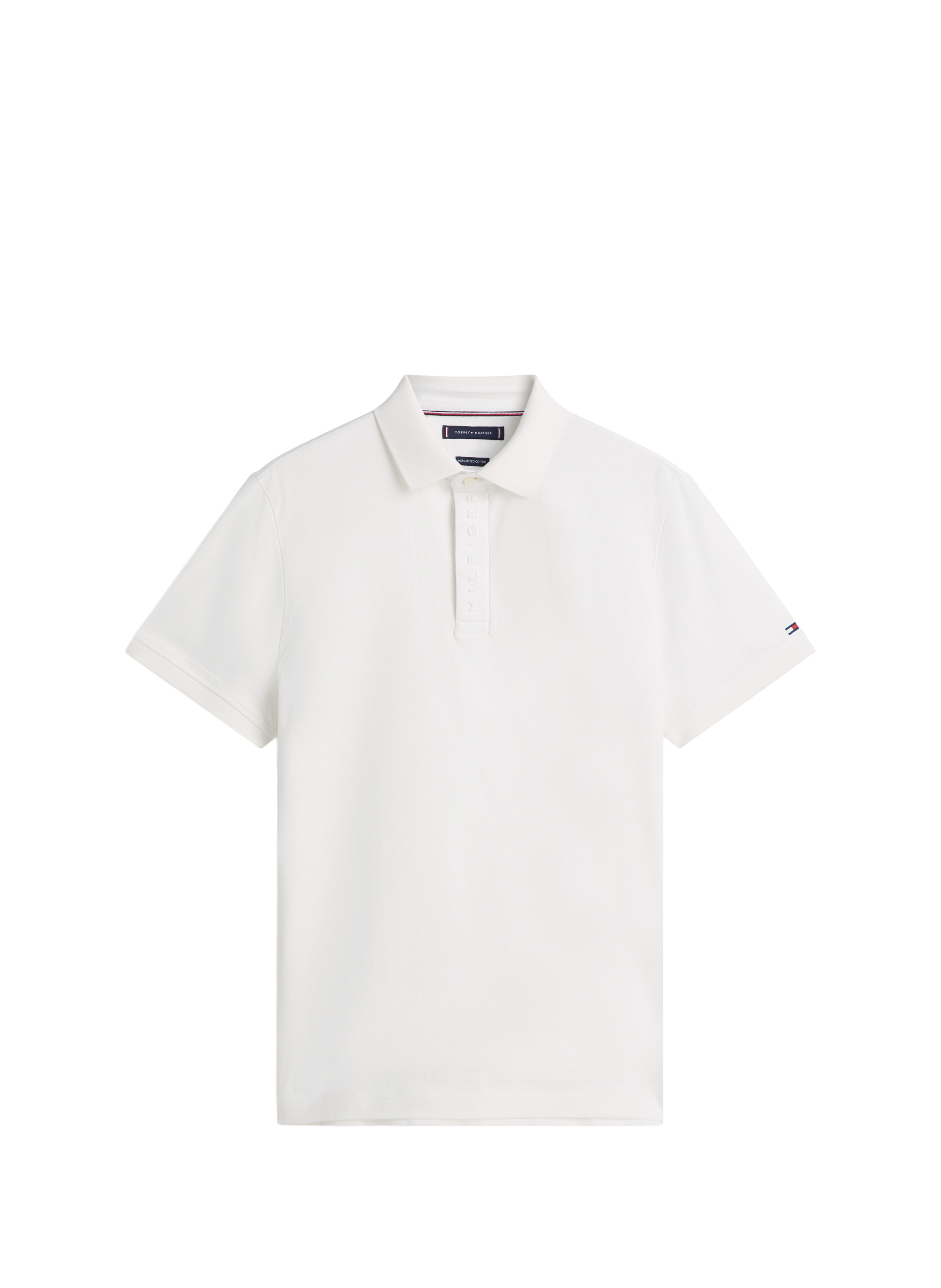 Polo manches courtes en coton TOMMY HILFIGER Blanc
