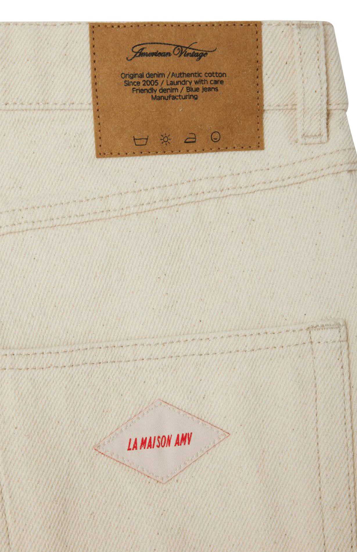 Short taille haute en coton recyclé tineborow AMERICAN VINTAGE Beige