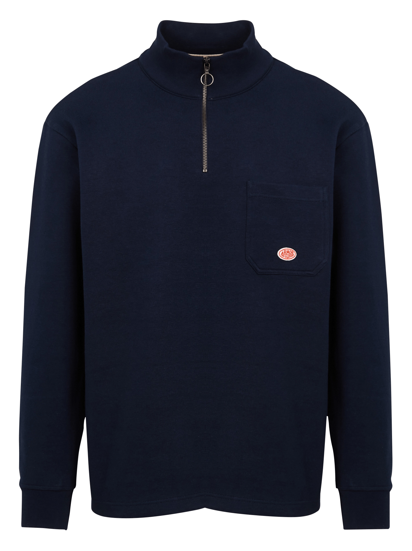 Pull ample col montant zippé en coton bio heritage ARMOR-LUX Bleu