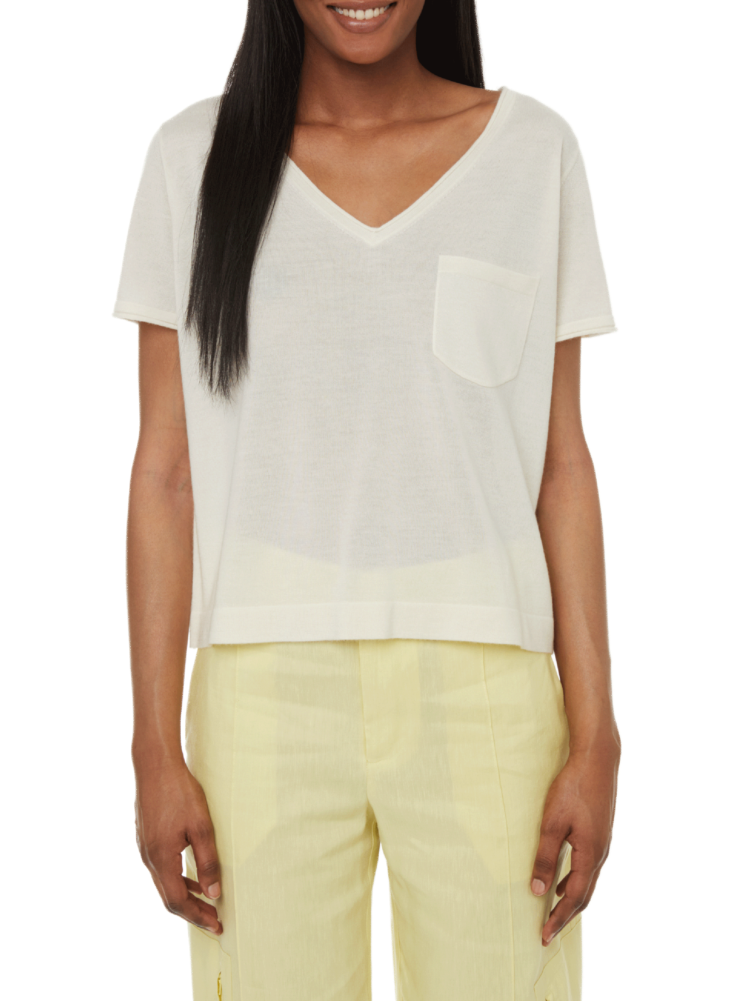 CRUSH COLLECTION Cashmere T-shirt White