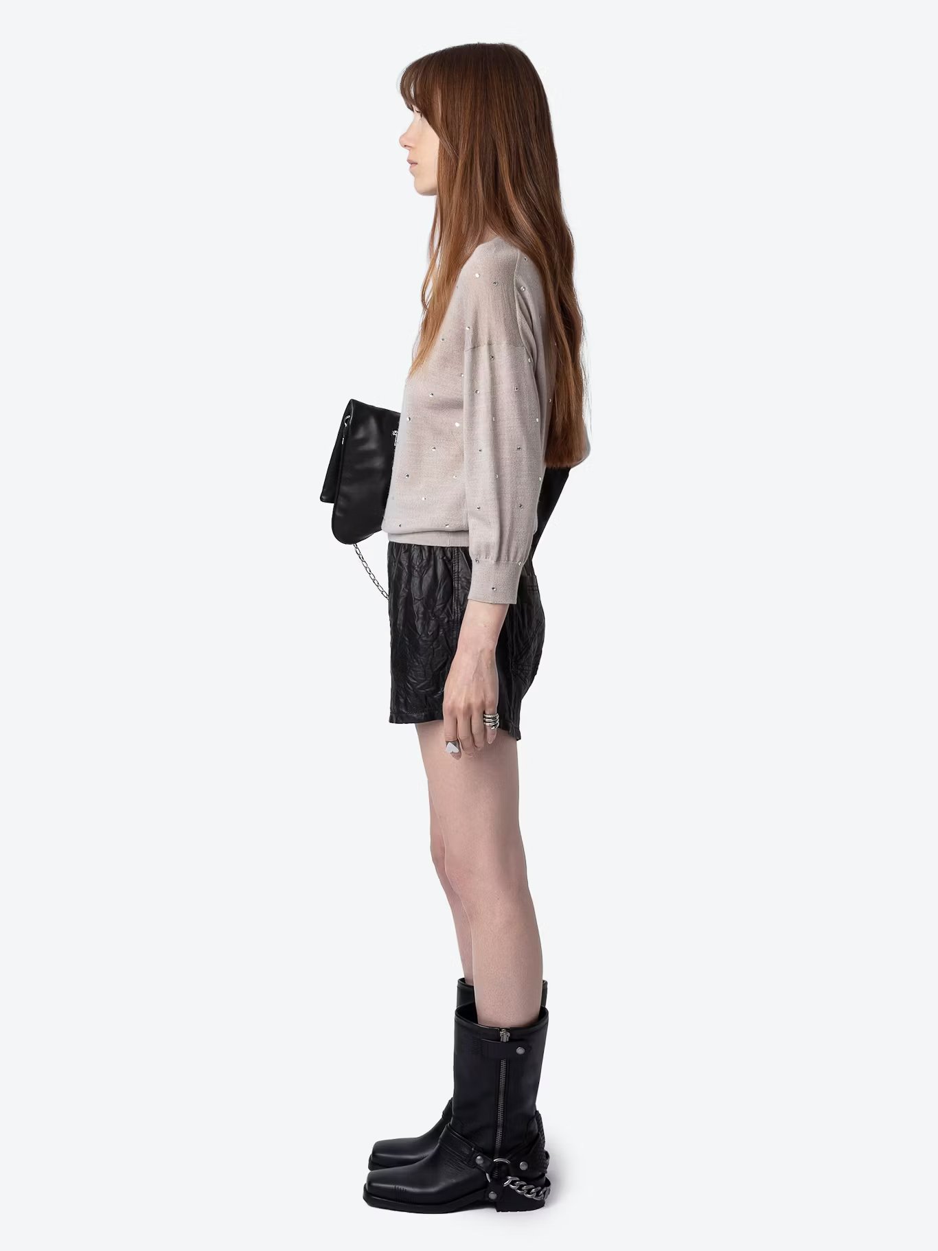 Pull droit col rond en laine mérinos kansy ZADIG&VOLTAIRE Beige