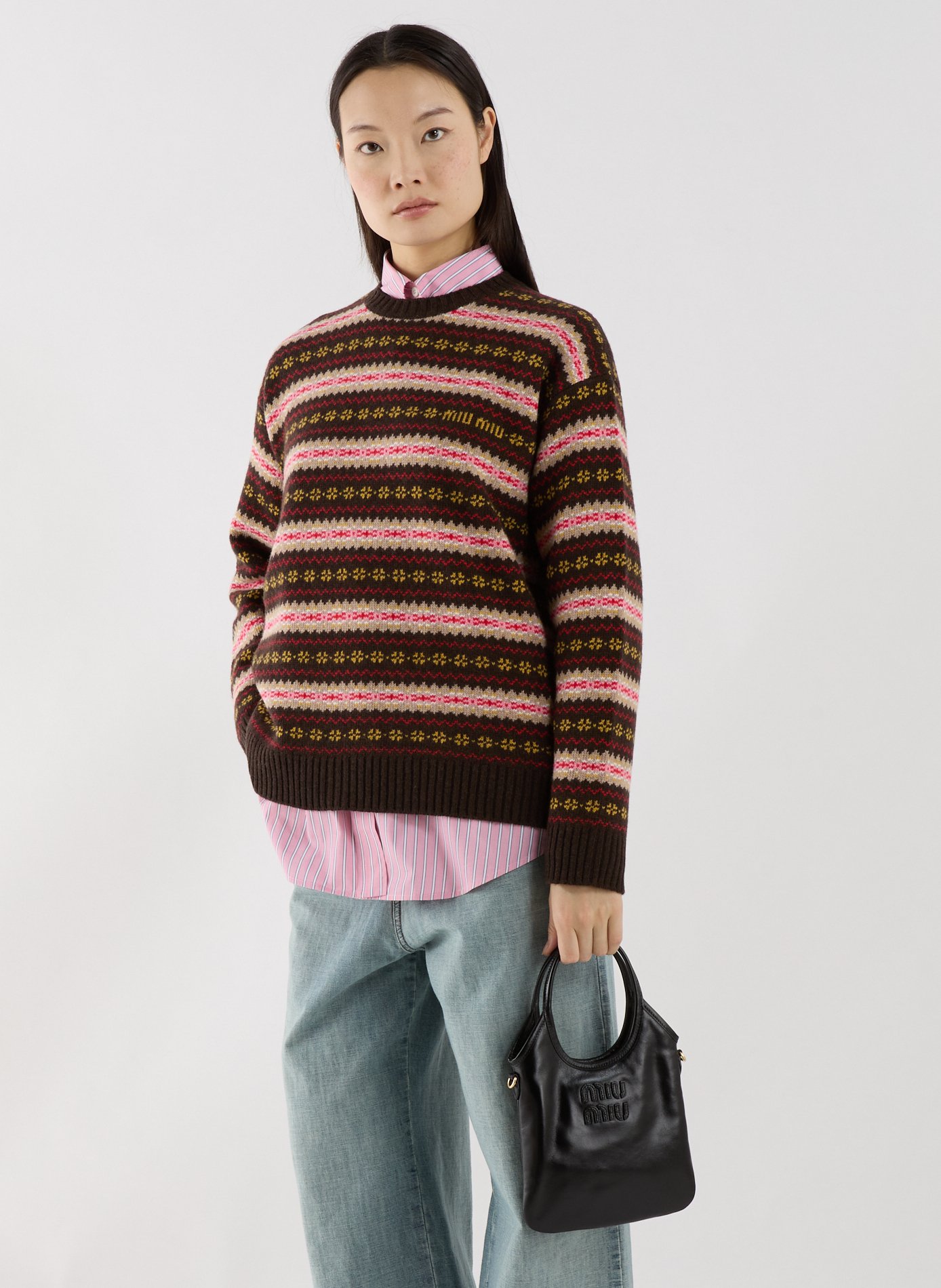 Leather handbag Ivy MIU MIU Black