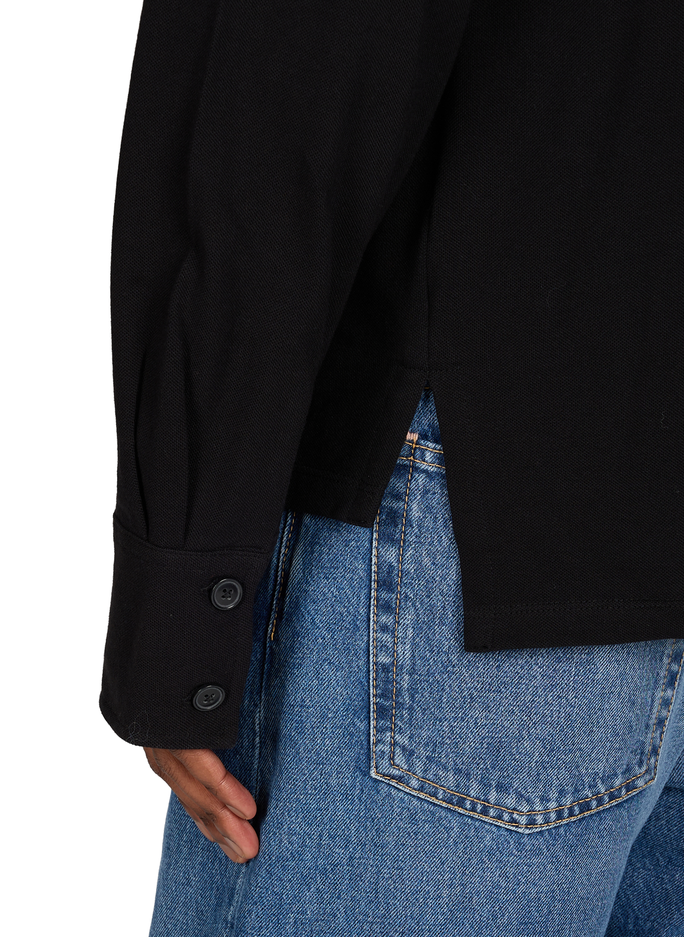 Long-sleeve cotton Polo shirt VIVIENNE WESTWOOD Black