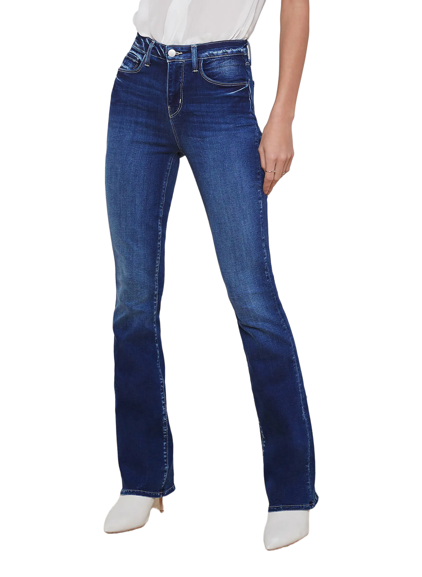 Jean bootcut en coton L'AGENCE Bleu