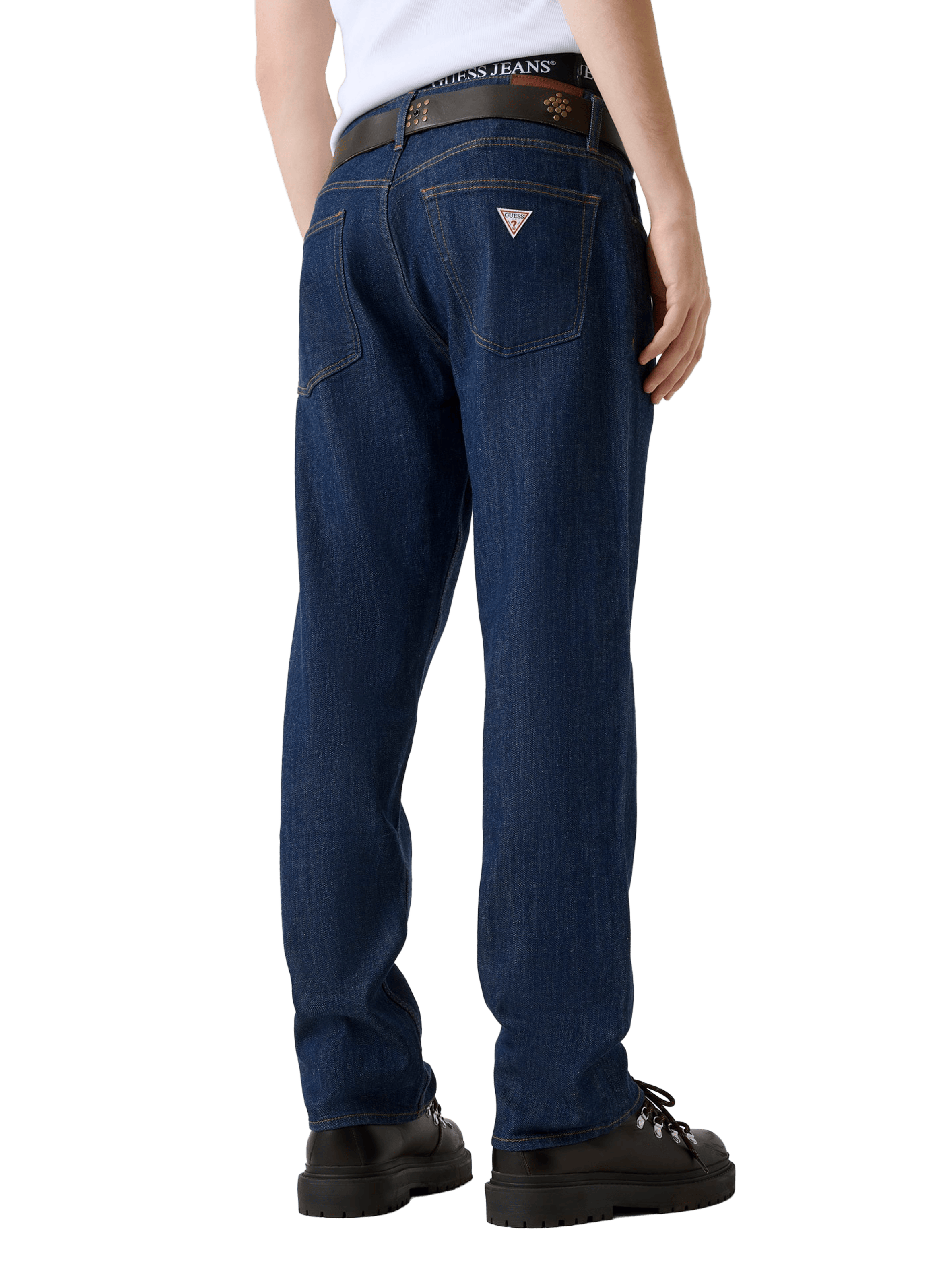 Jean droit en coton mélangé GUESS Bleu