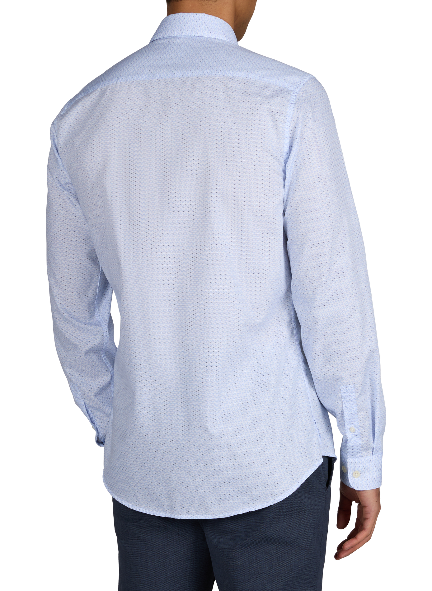 Slim shirt in cotton with pattern AU PRINTEMPS PARIS Blue