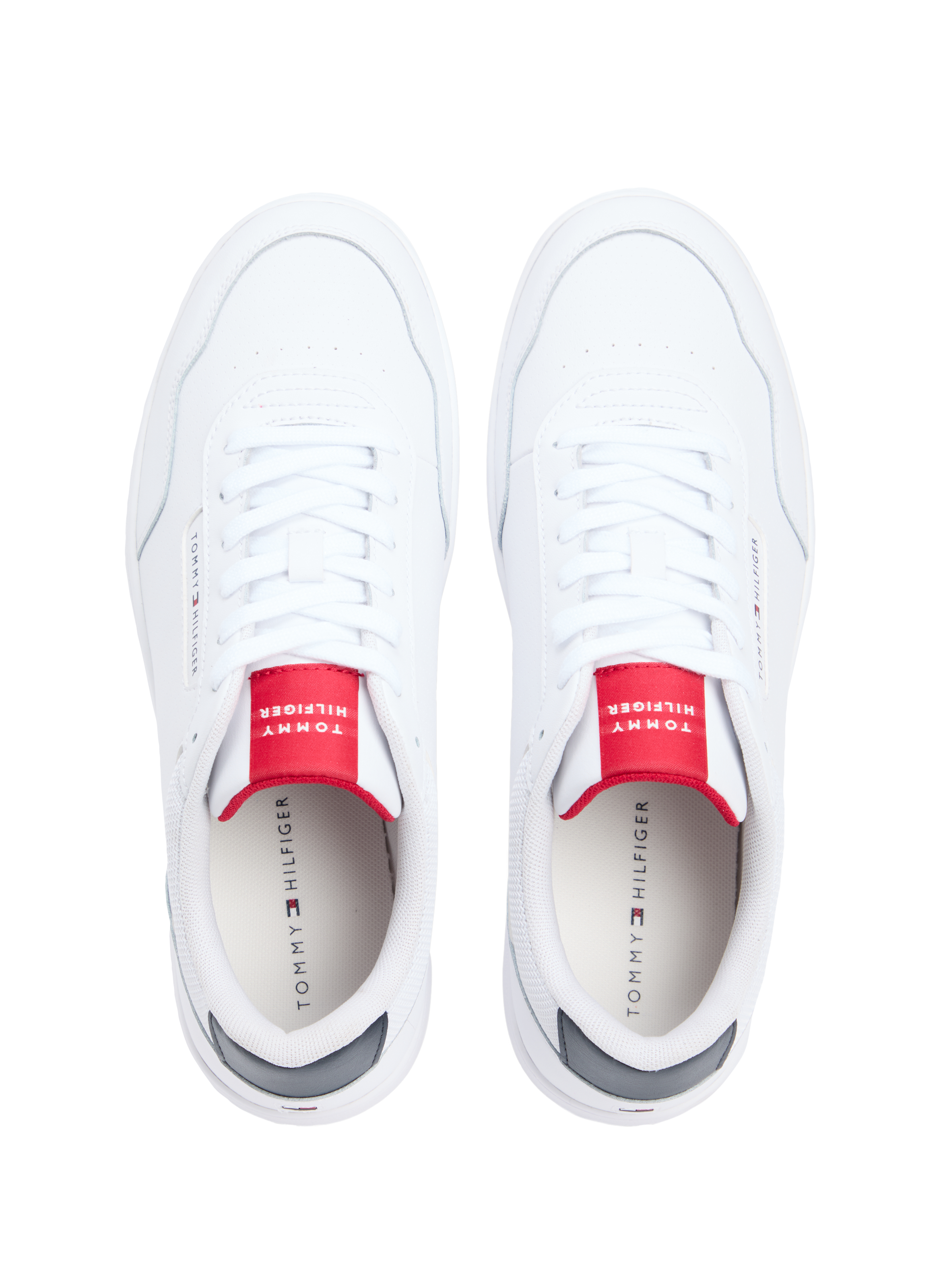 Low-top sneakers in mixed cow leather TOMMY HILFIGER White