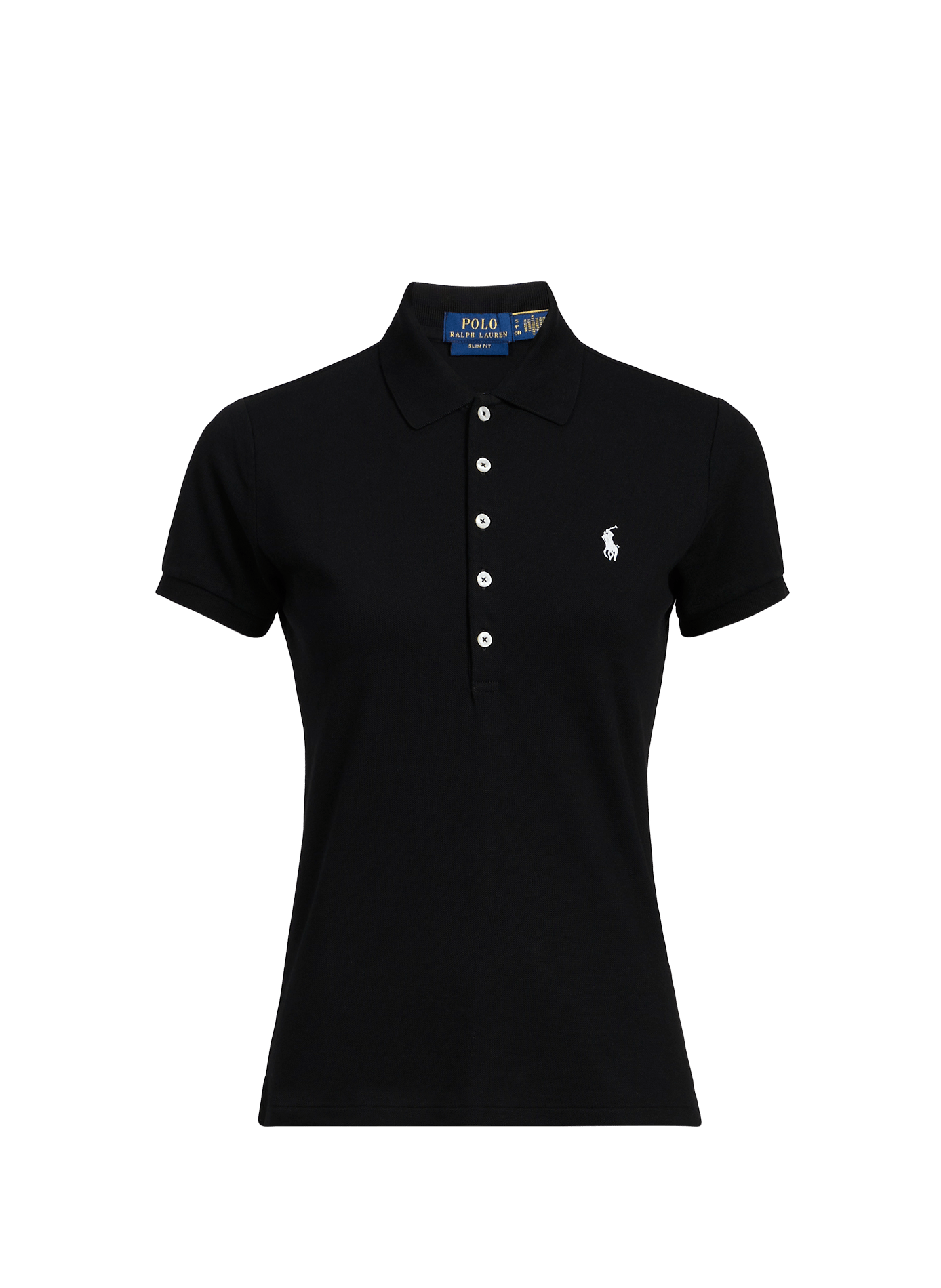 Polo manches courtes à logo en coton mélangé POLO RALPH LAUREN Noir