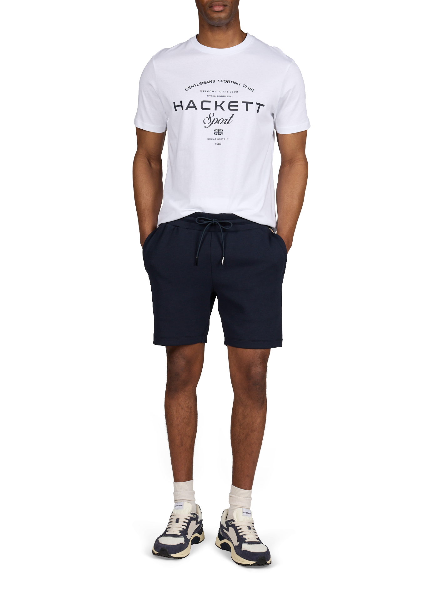 Tee-shirt droit sérigraphié en coton HACKETT Blanc