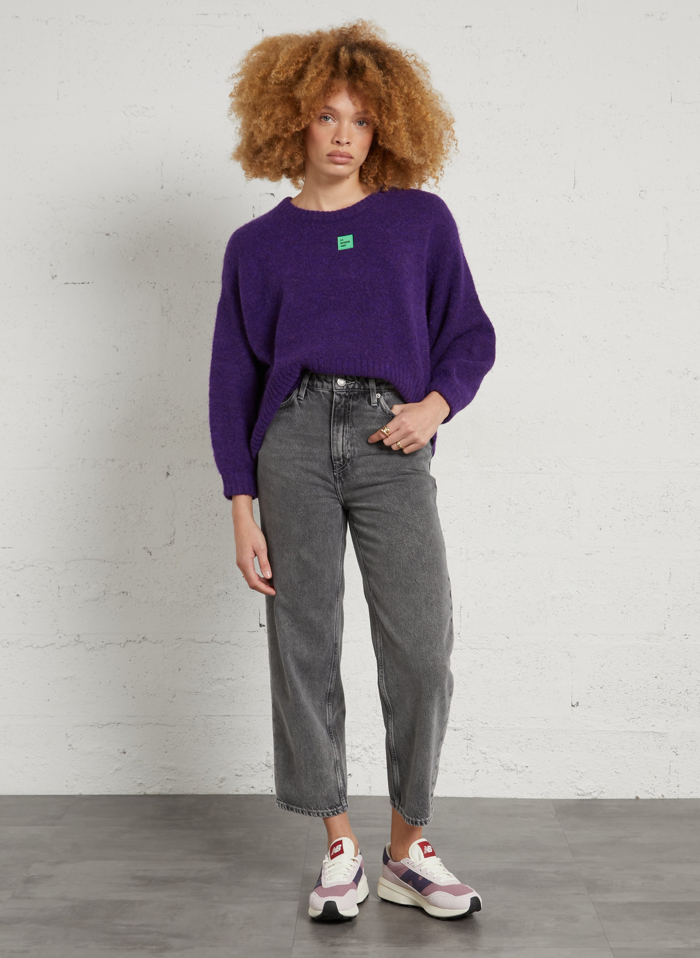 Jean droit en coton et coton recyclé yopday-b AMERICAN VINTAGE Gris