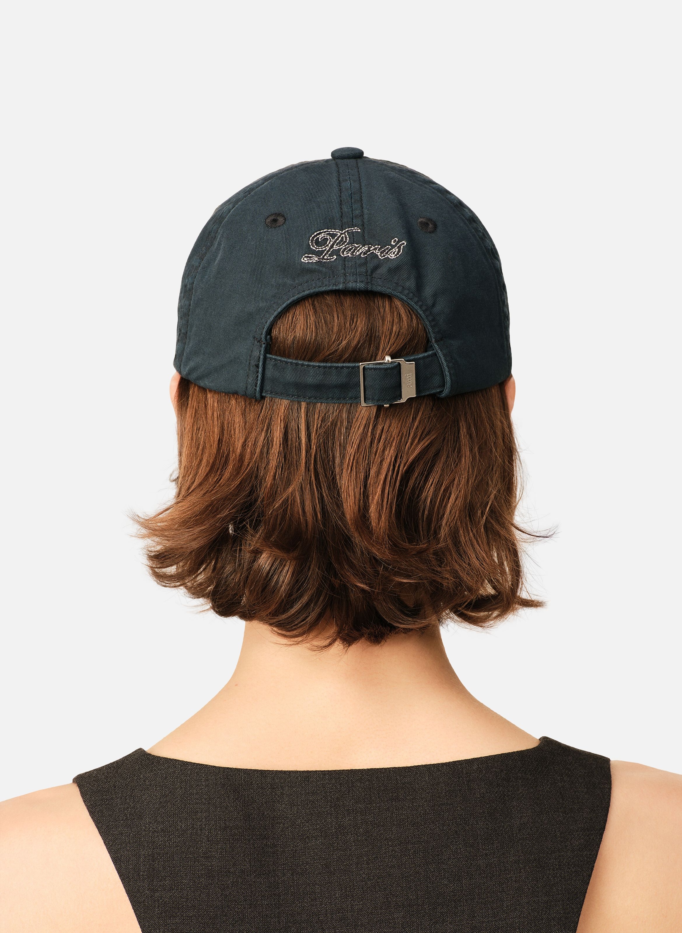 Casquette unisexe en coton broderie ami paris AMI PARIS Noir