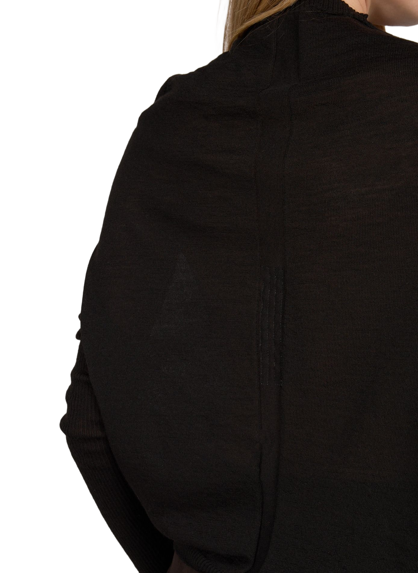 Gerader Rundhalsausschnitt-Pullover aus Wolle RICK OWENS Schwarz