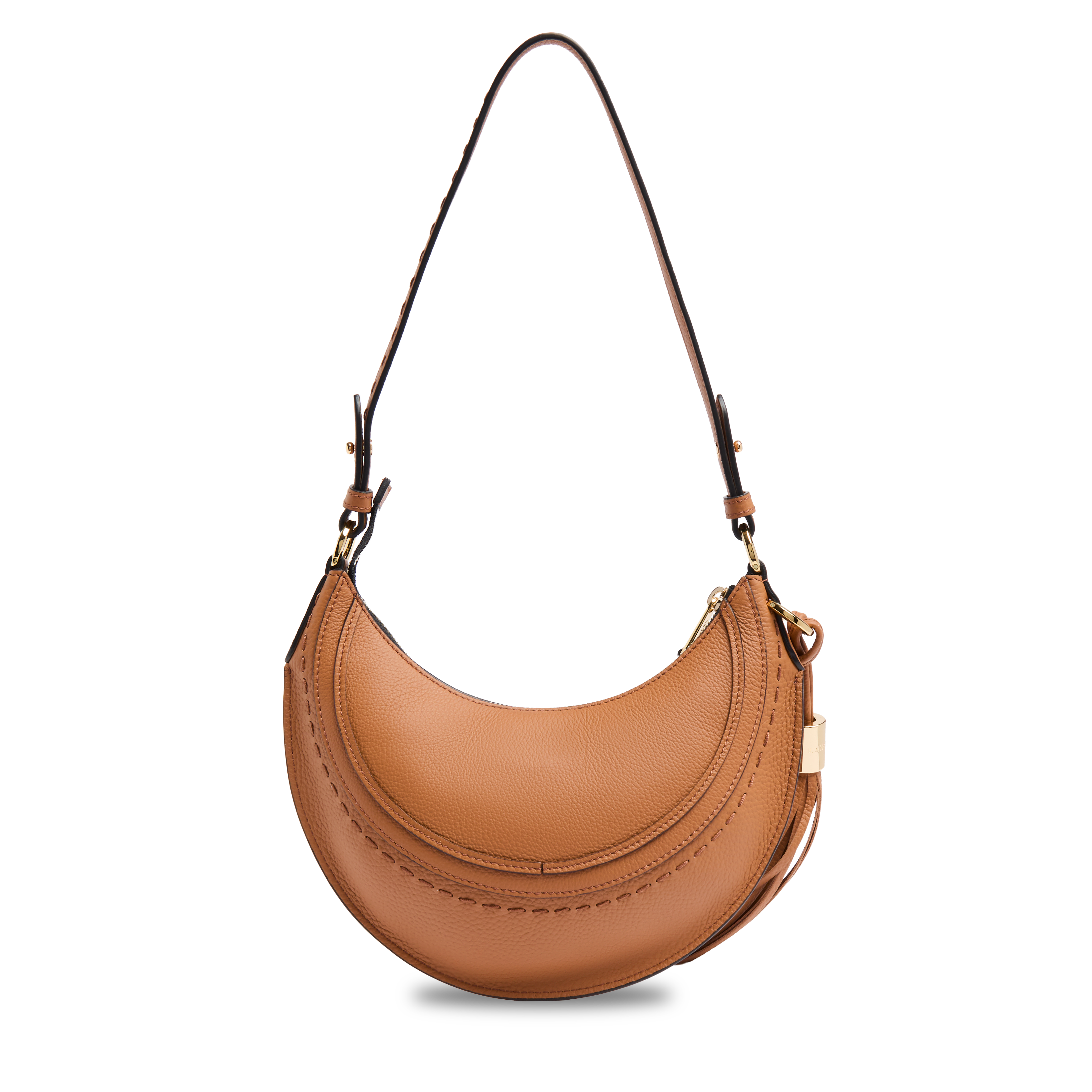 Handtas met rits - kalfsleren hobo van Lancel, compact model met ritssluiting en eerste flirt twist. LANCEL Bruin
