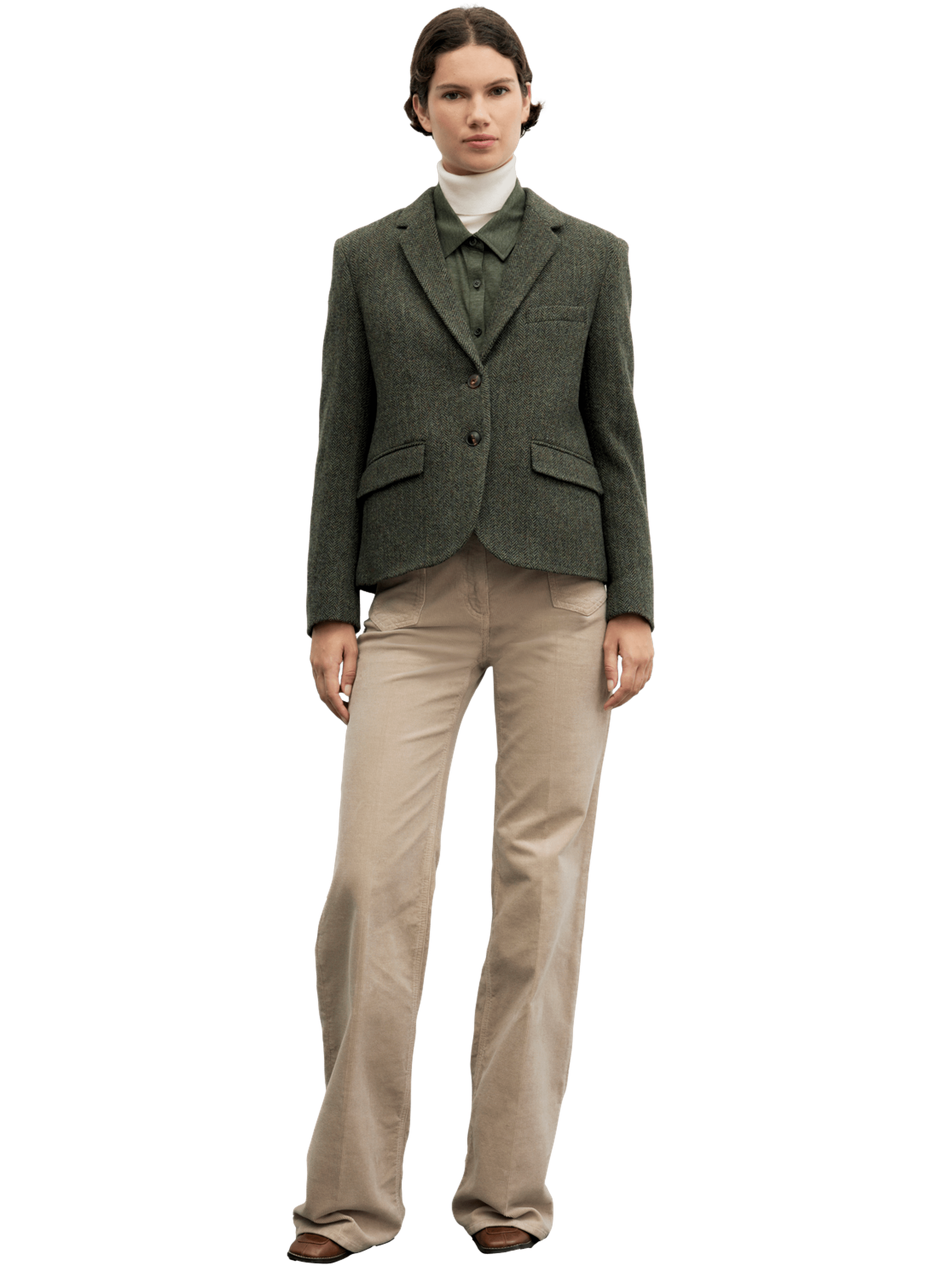 Veste à chevrons en laine vierge - juliet GERARD DAREL Vert