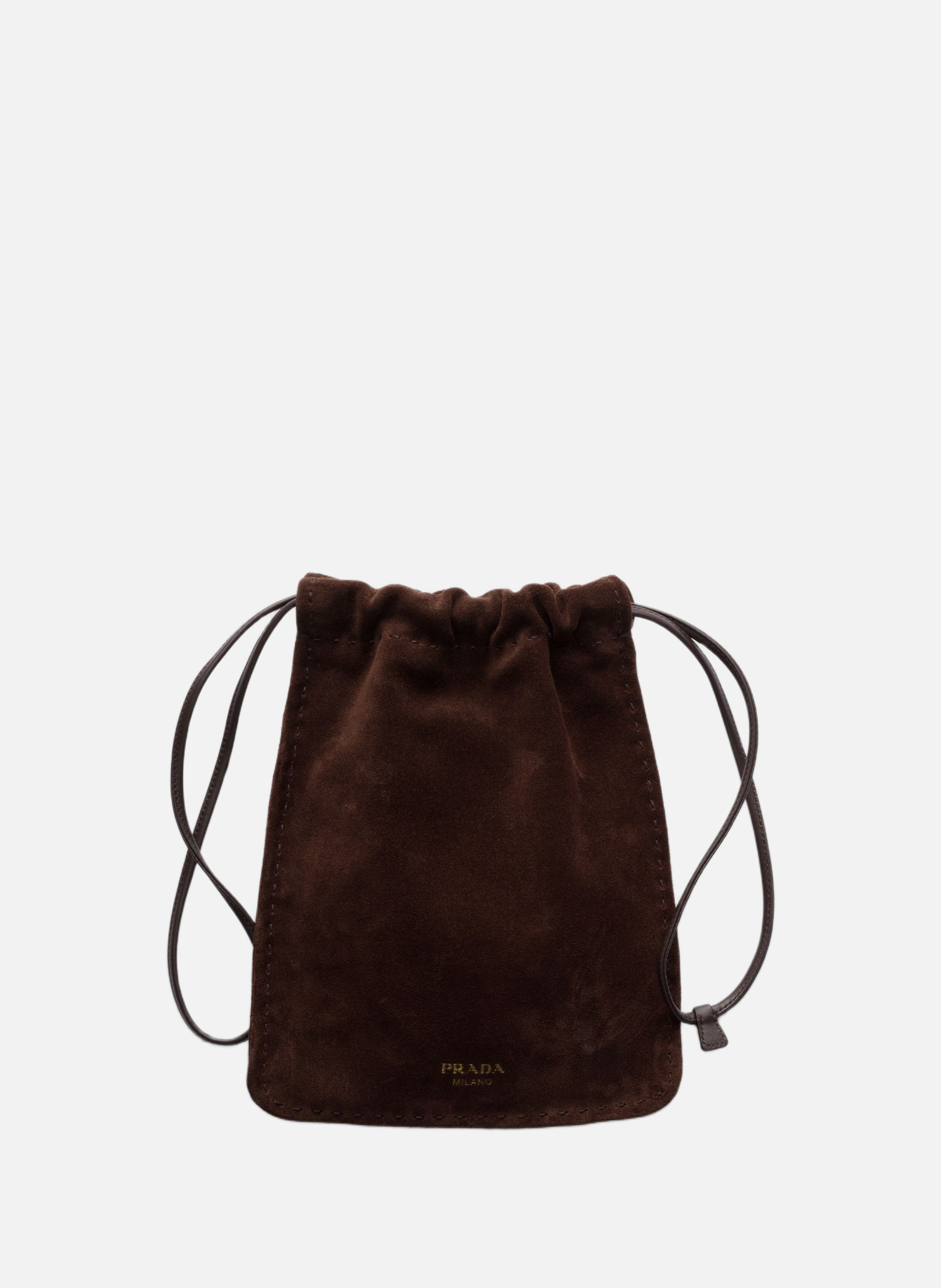 Pochette pour smartphone en veau velours PRADA Marron
