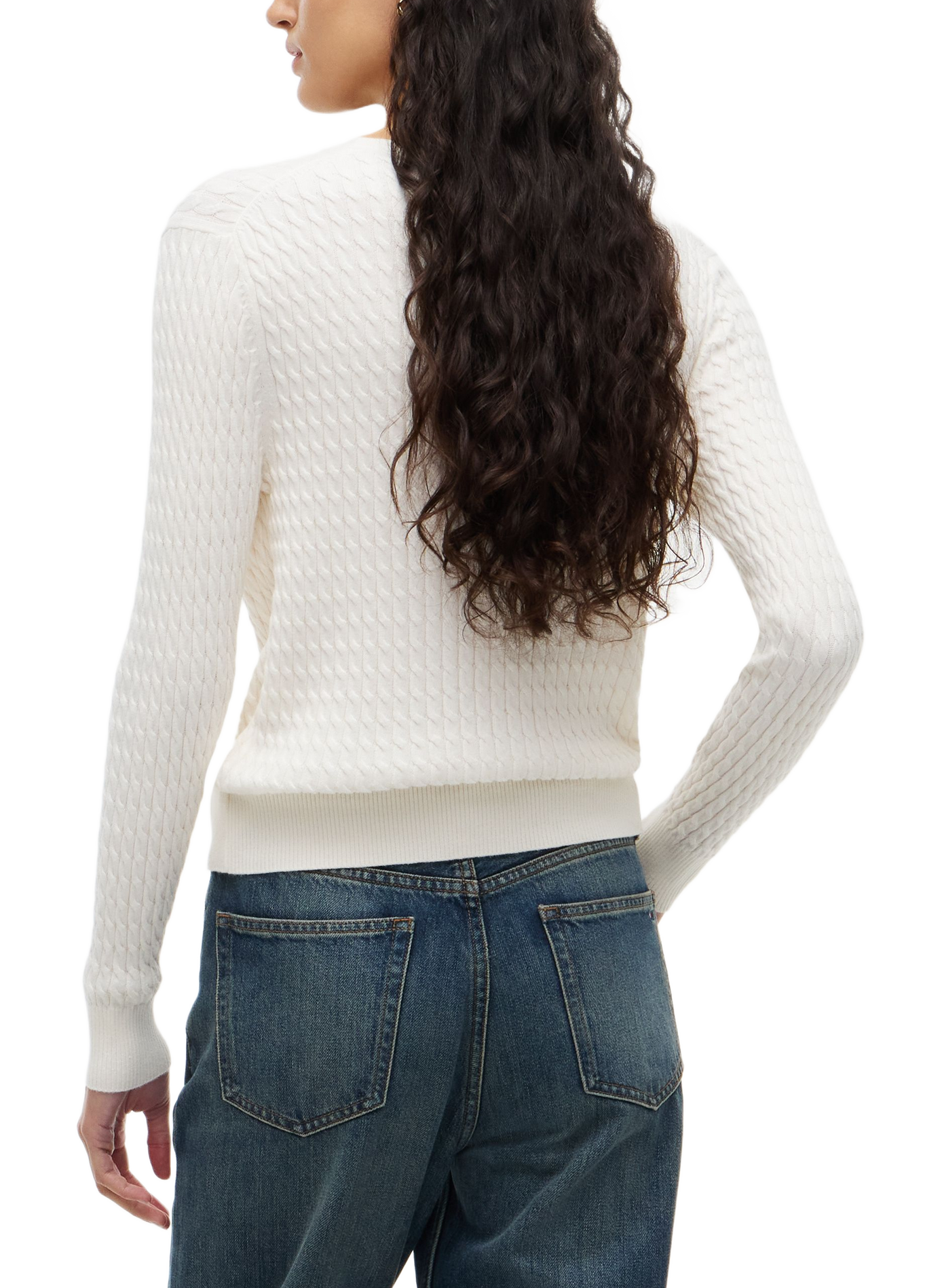 Katoenen V-hals trui | Beige TOMMY HILFIGER Dames