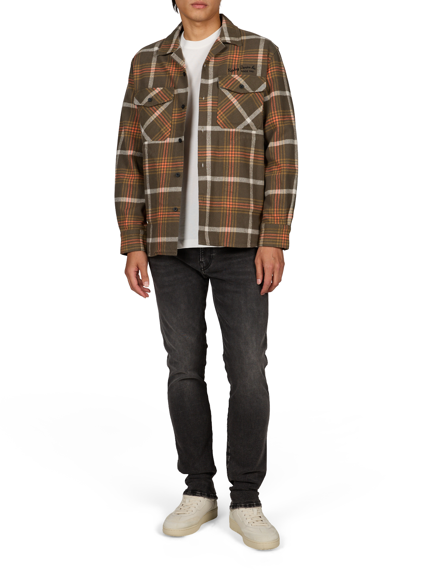 Straight shirt in thick cotton REPLAY Orange