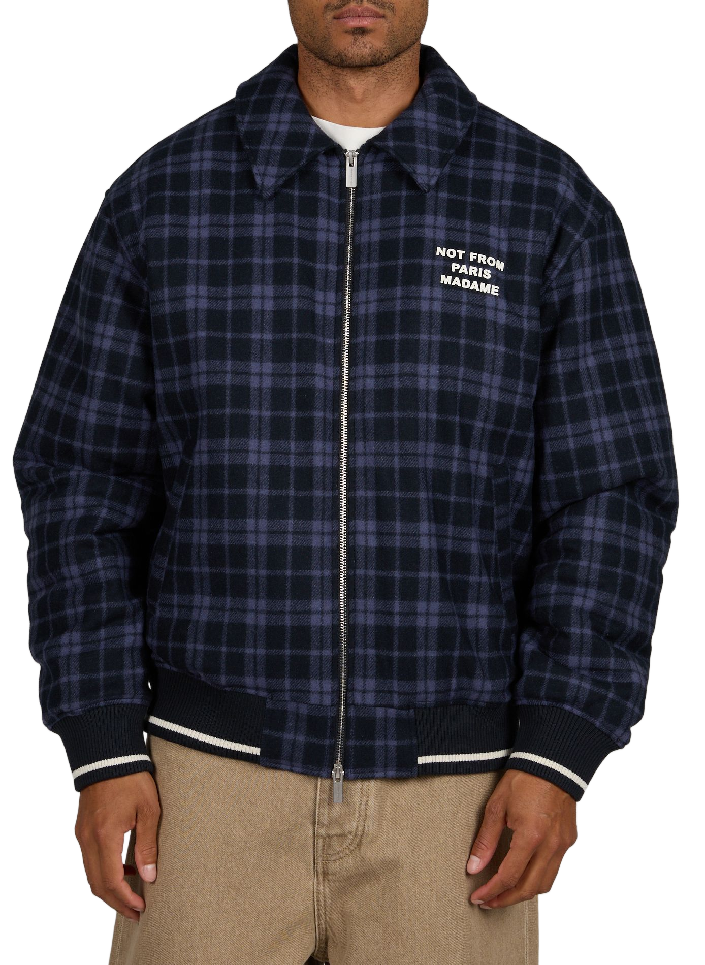 Blouson à carreaux à logo  DROLE DE MONSIEUR Bleu