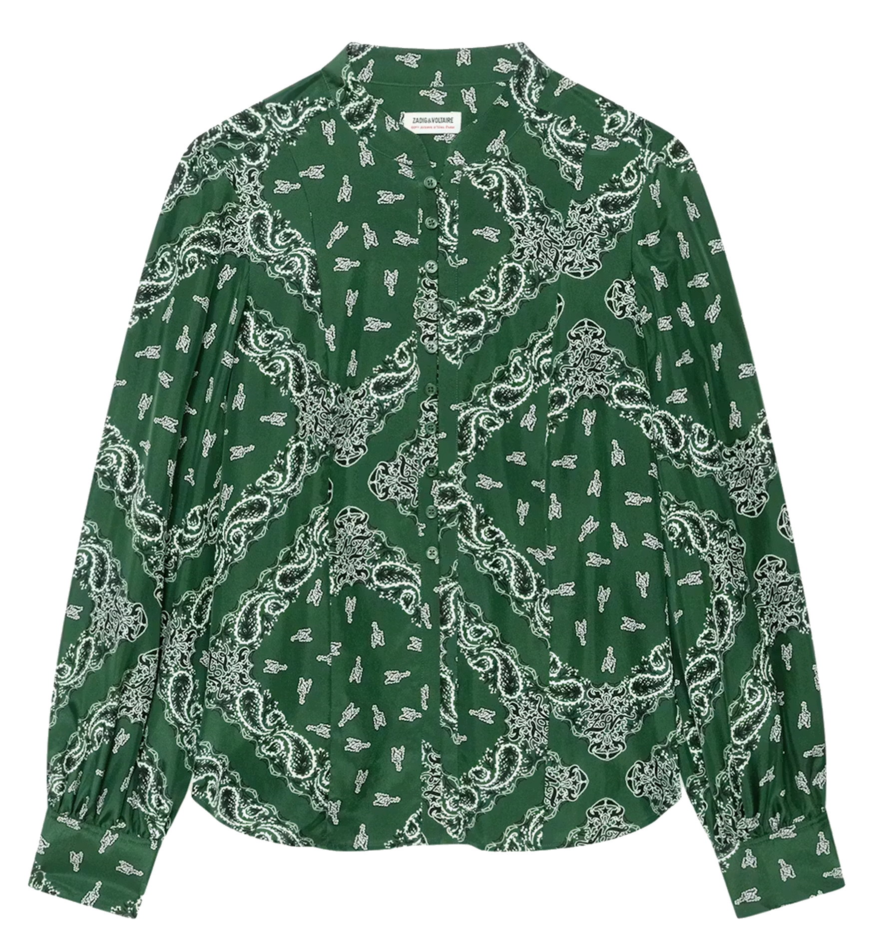 Chemise fluide imprimée en soie twina ZADIG&VOLTAIRE Vert