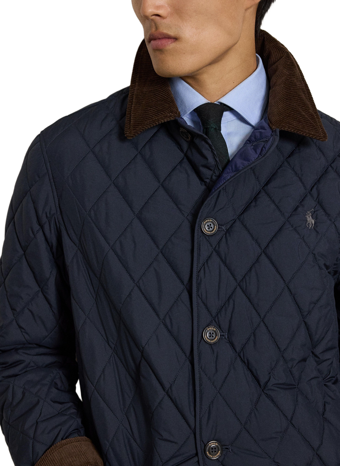Blouson droit col classique matelassé POLO RALPH LAUREN Bleu
