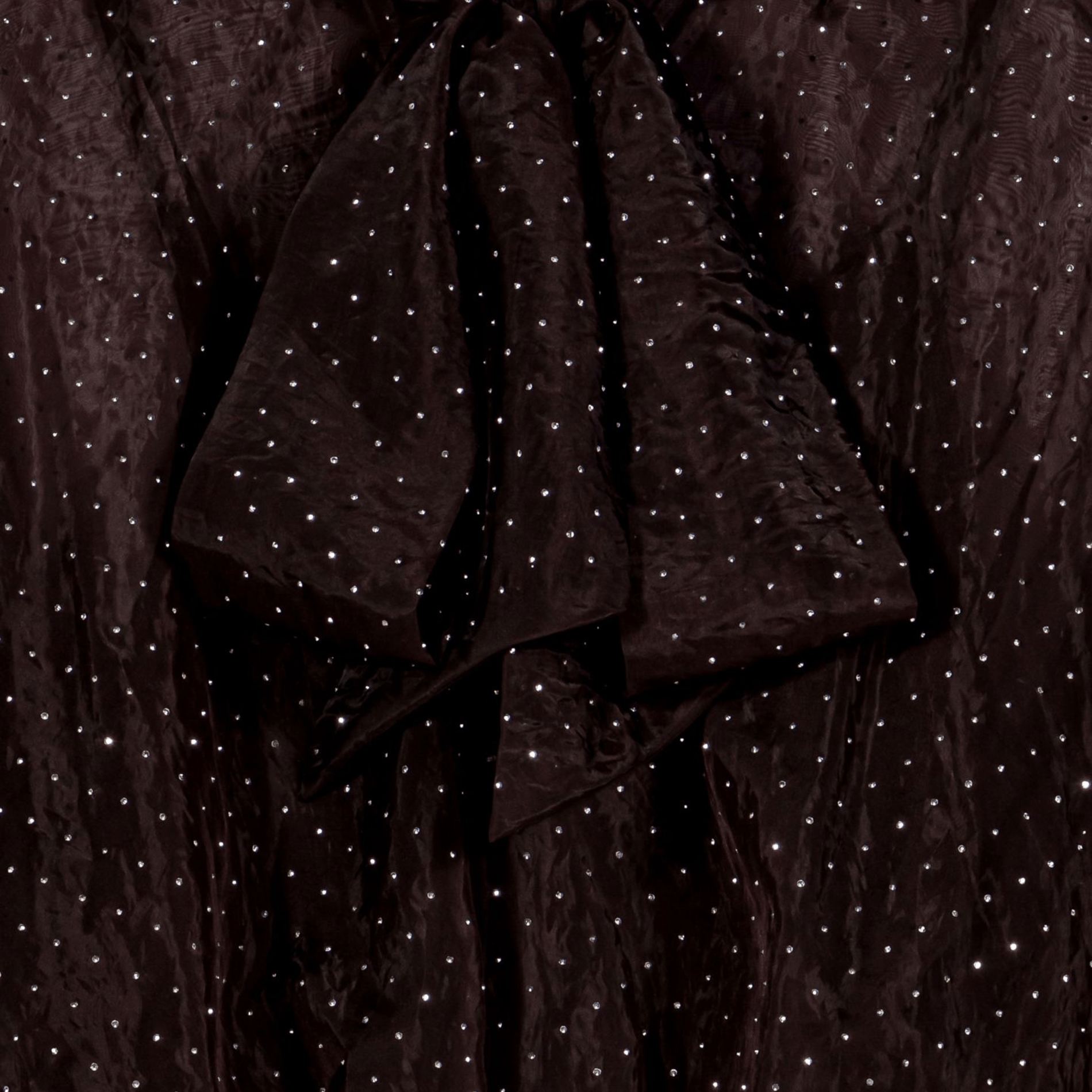 Robe droite col lavallière à pois MAJE Marron