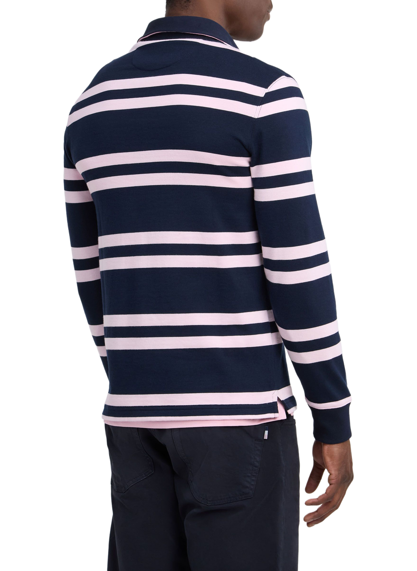 Polo slim à rayures en coton EDEN PARK Blue