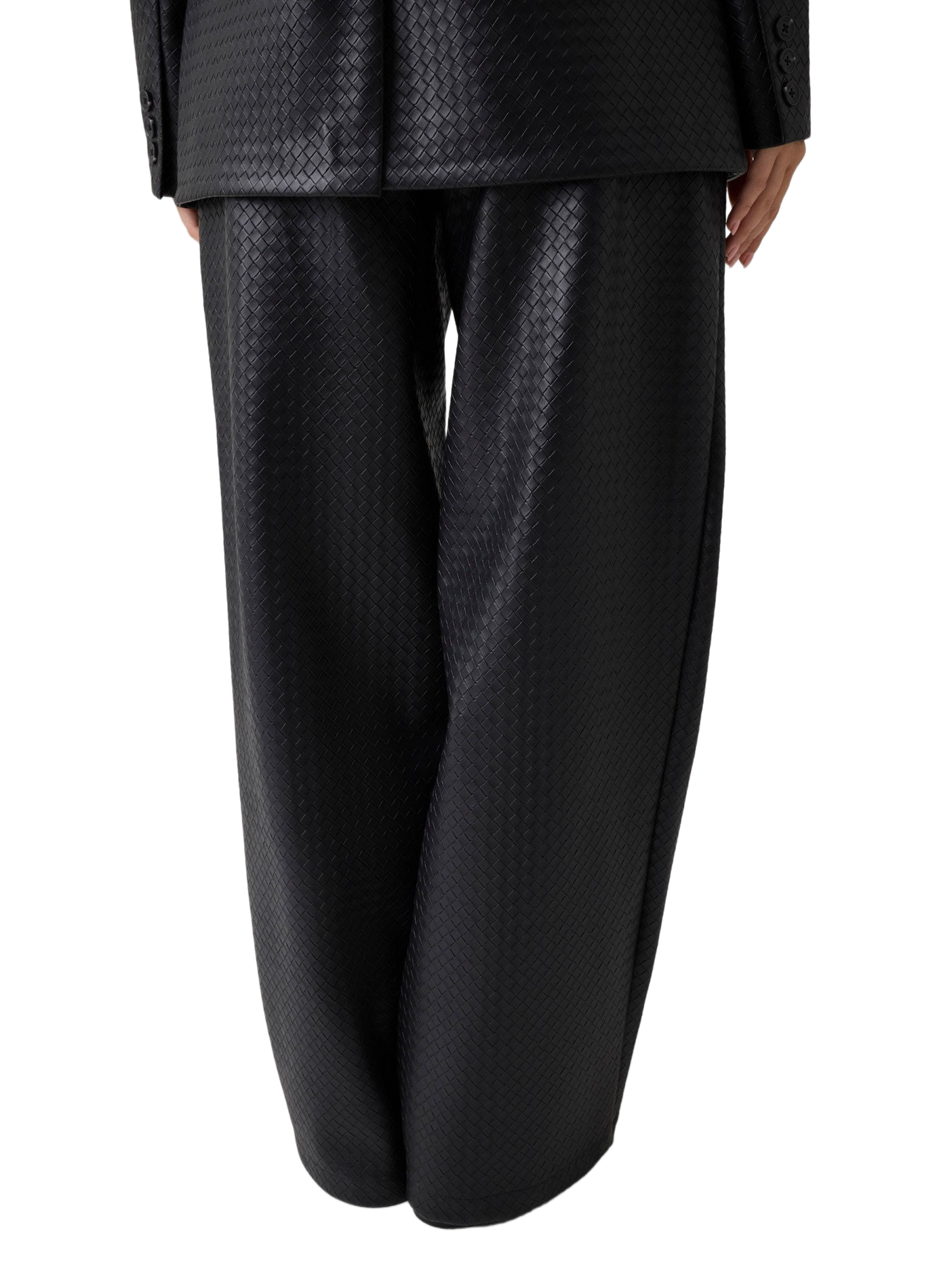 Weit geschnittene strukturierte Hose GUESS Schwarz
