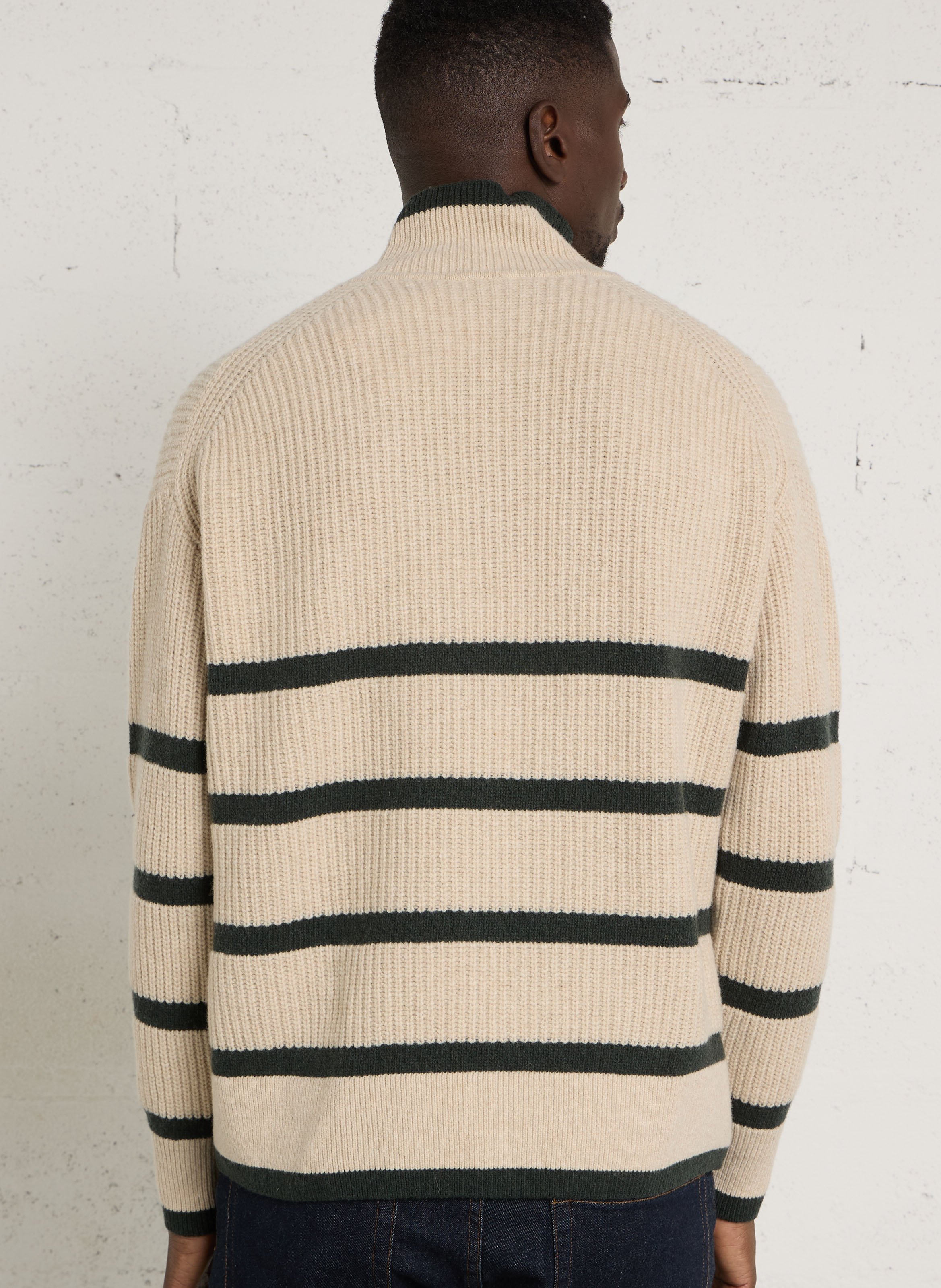 Pull ample rayé en laine mélangée ARMOR-LUX Beige