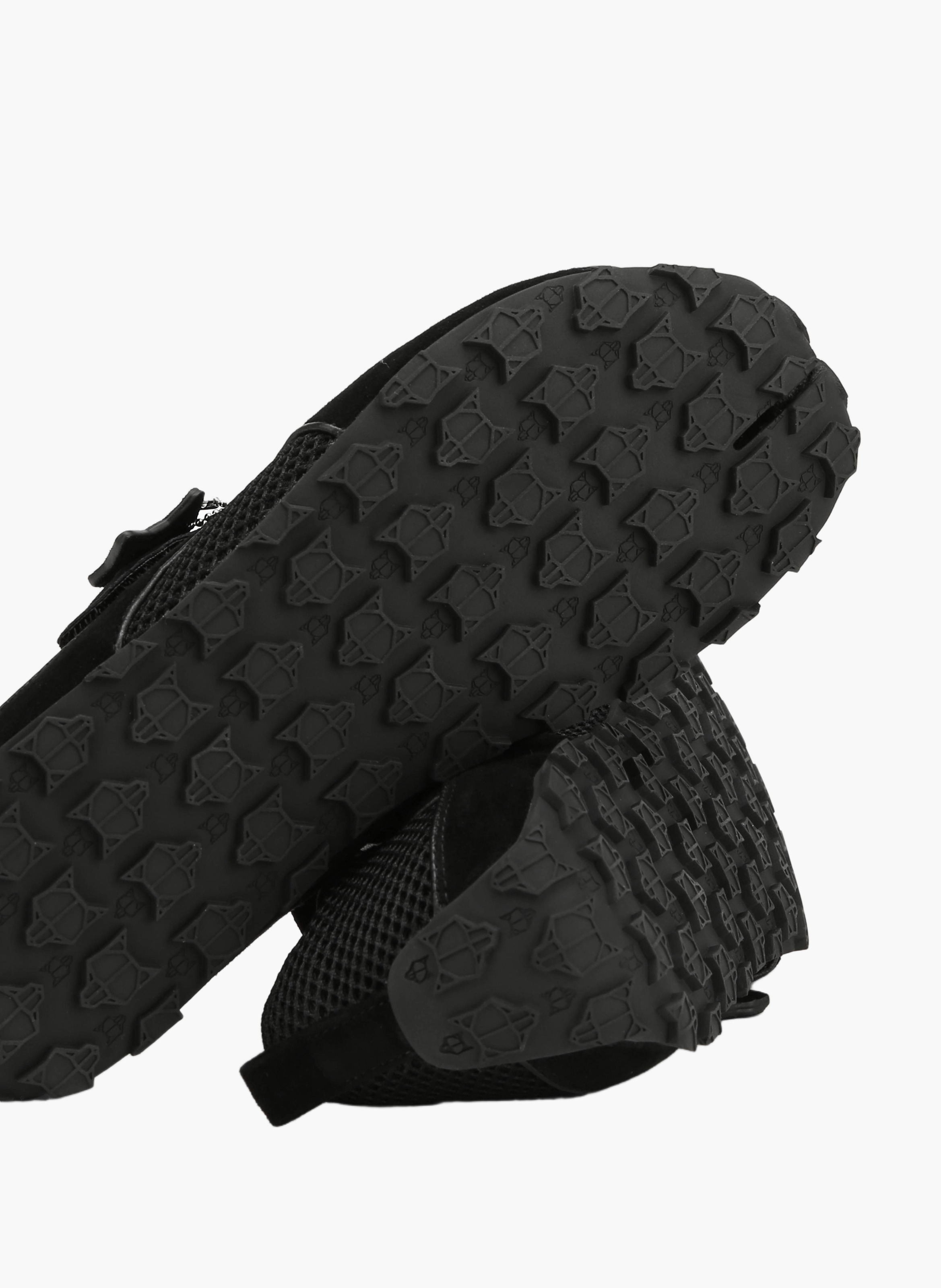 Letto sneakers van suède en mesh NAKED WOLFE Zwart