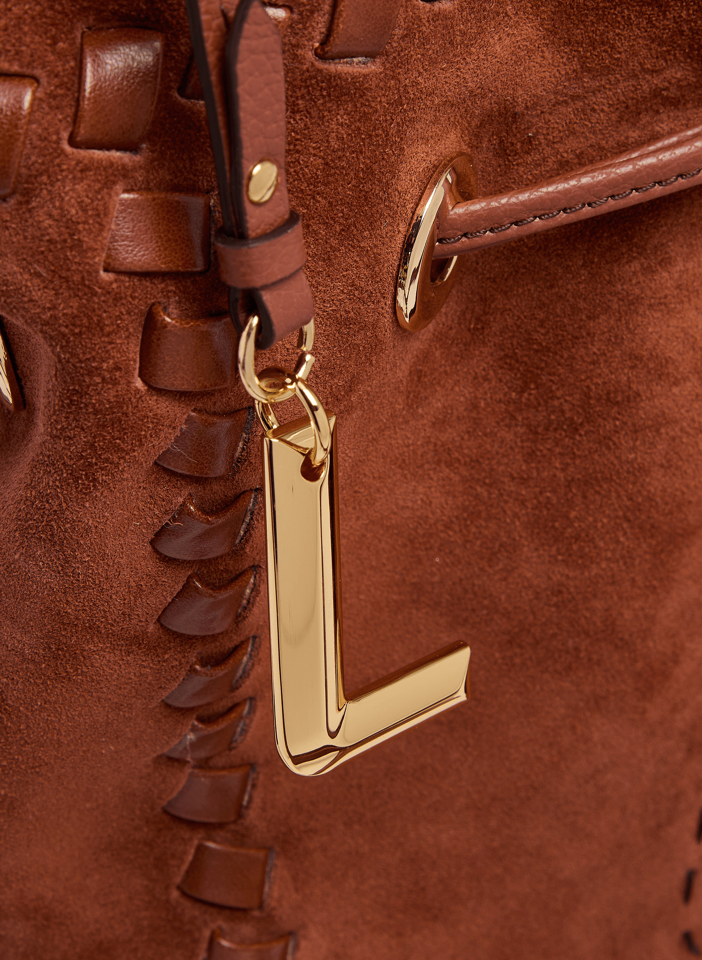 Sac seau premier flirt de lancel en animation 150y whipstitched : cuirs de vachette suede & graine LANCEL Rouge
