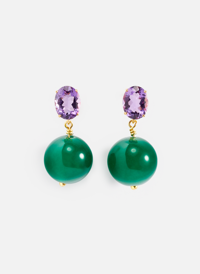 Jade pendant earrings EYE M - ILEANA MAKRI