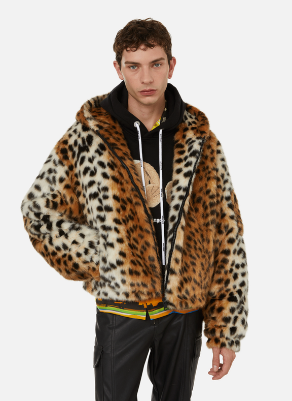 GIVENCHY Leopard-print faux fur jacket Brown