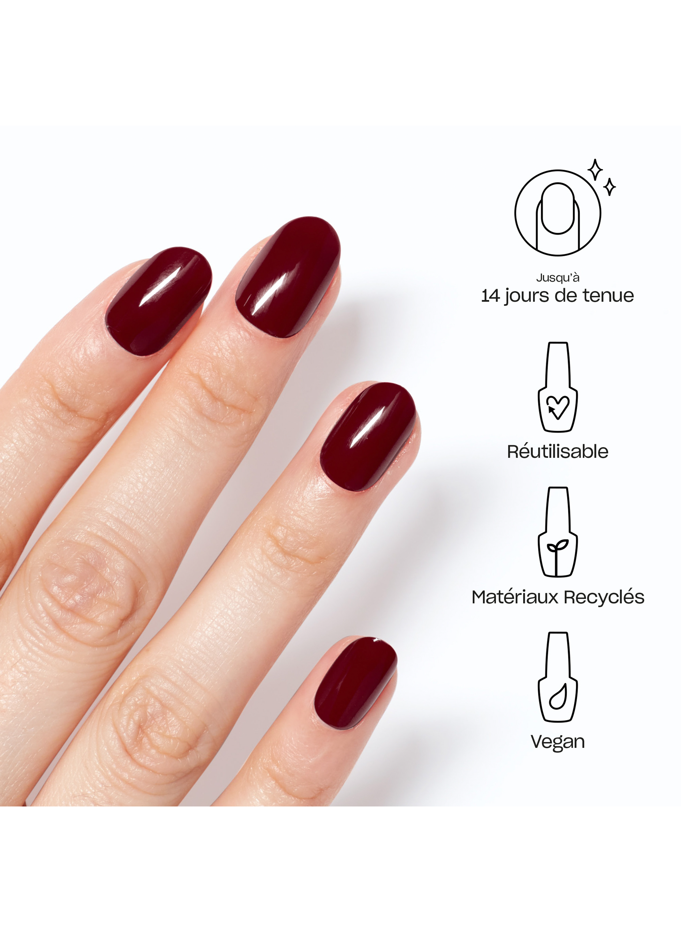 Malaga Wine - xPRESS/ON - Reusable fake nails OPI Rouge