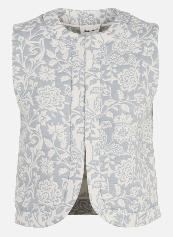Gilet col rond en coton celia Bleu by MAISON 123 MAISON 123 Gilet col rond en coton celia Bleu