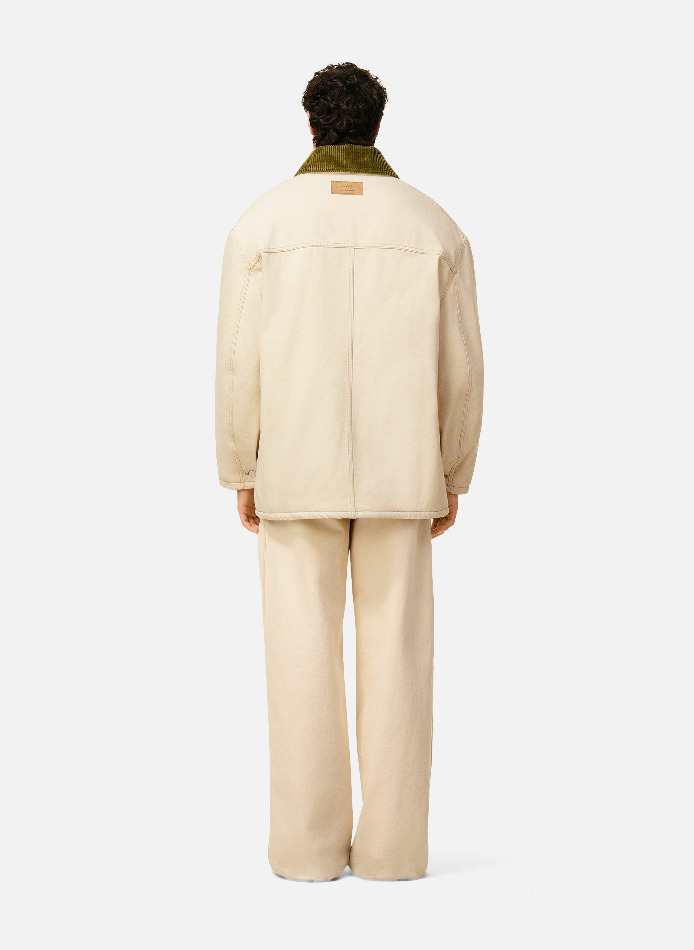 Veste worker rembourrée en coton unisexe AMI PARIS Blanc