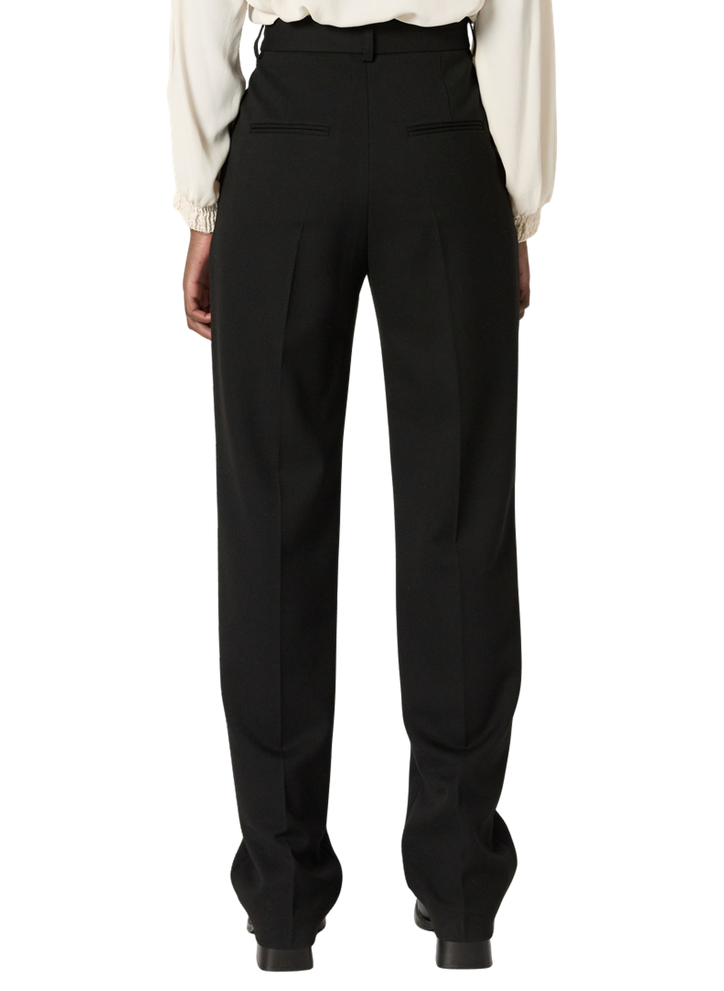 Pantalon droit à monogramme doré - caroline GERARD DAREL Noir