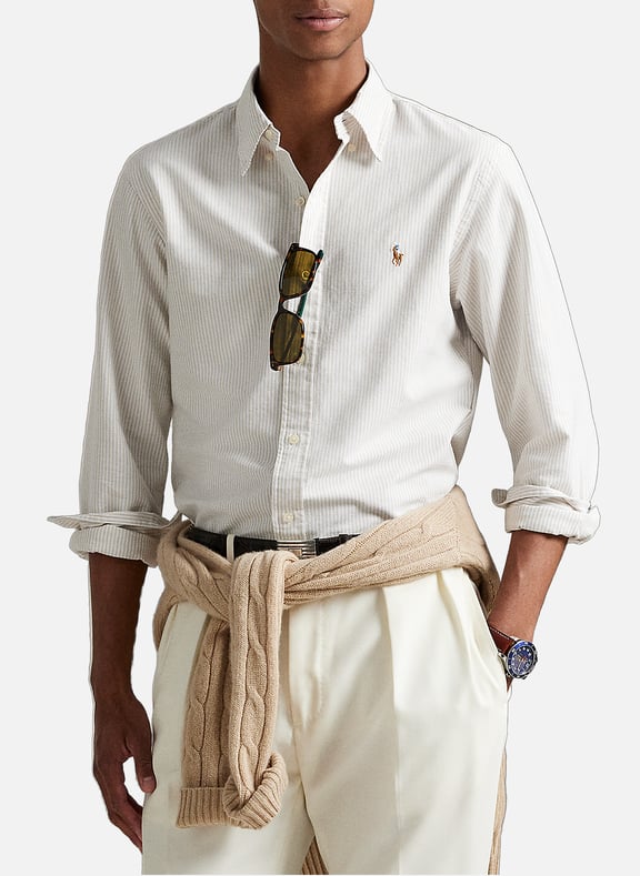 Chemise rayé en coton Kaki by POLO RALPH LAUREN POLO RALPH LAUREN Chemise rayé en coton Kaki
