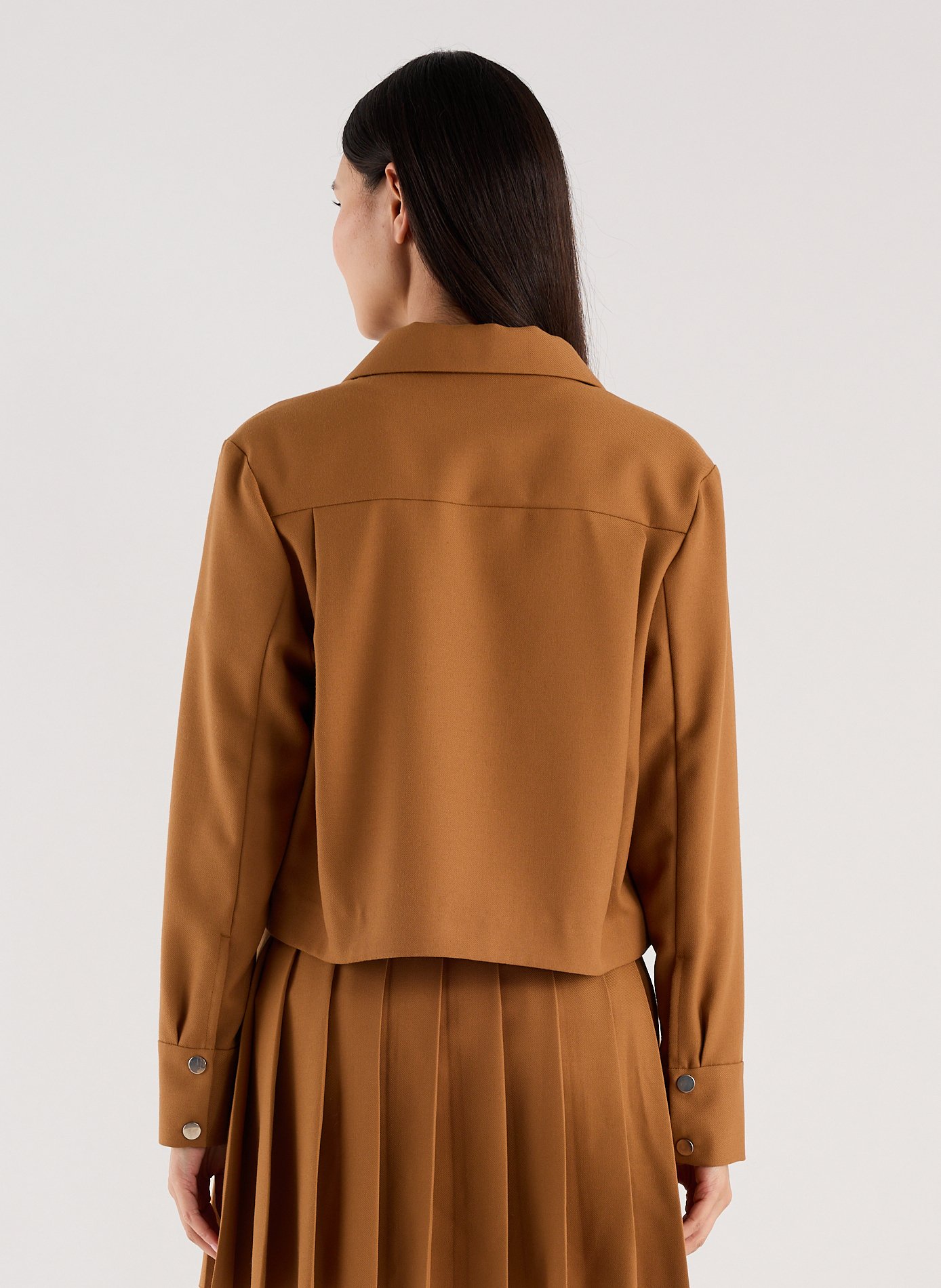 Short jacket with classic collar SAISON 1865 Brown