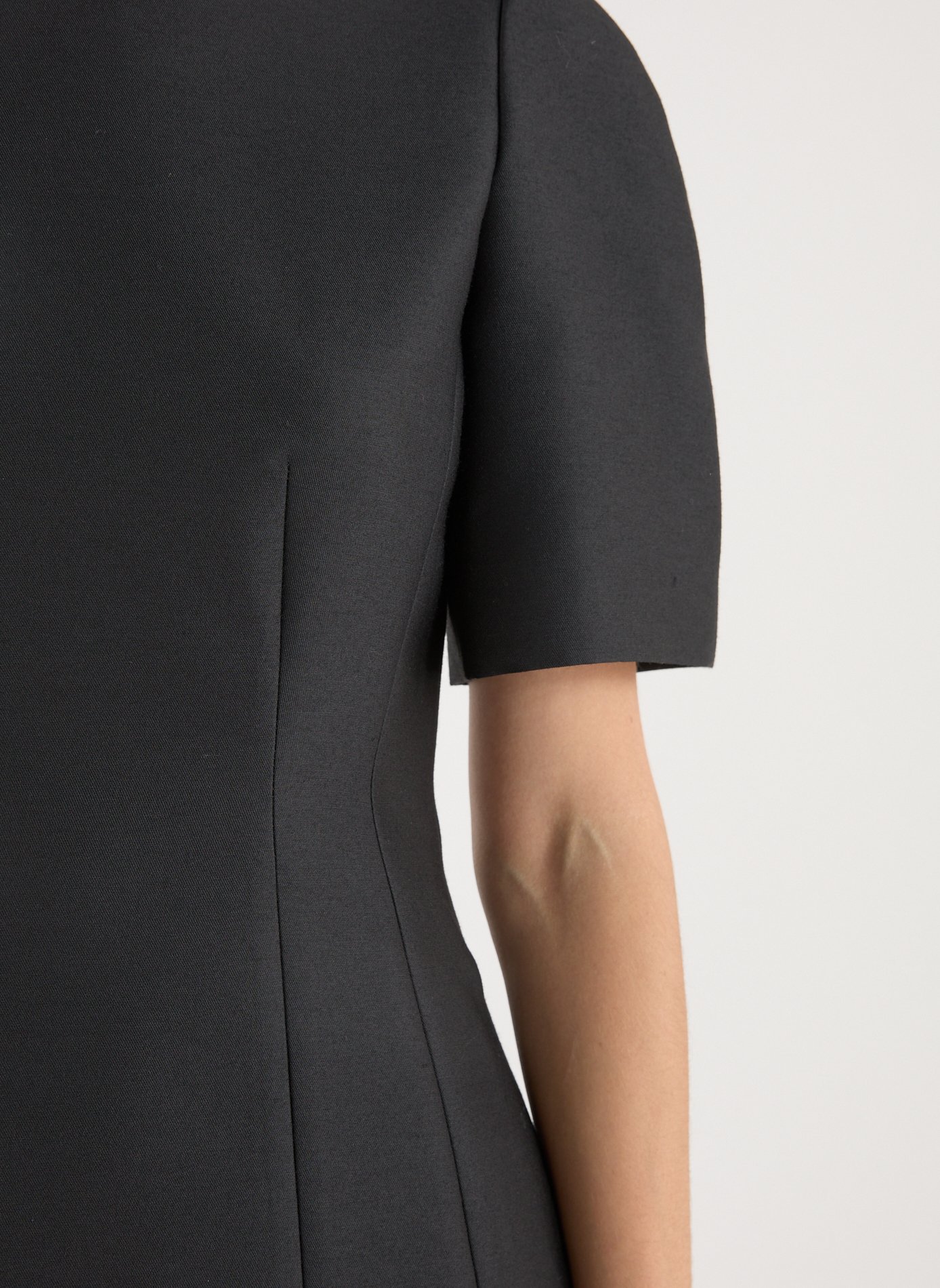 Short dress in wool and silk EENK Black