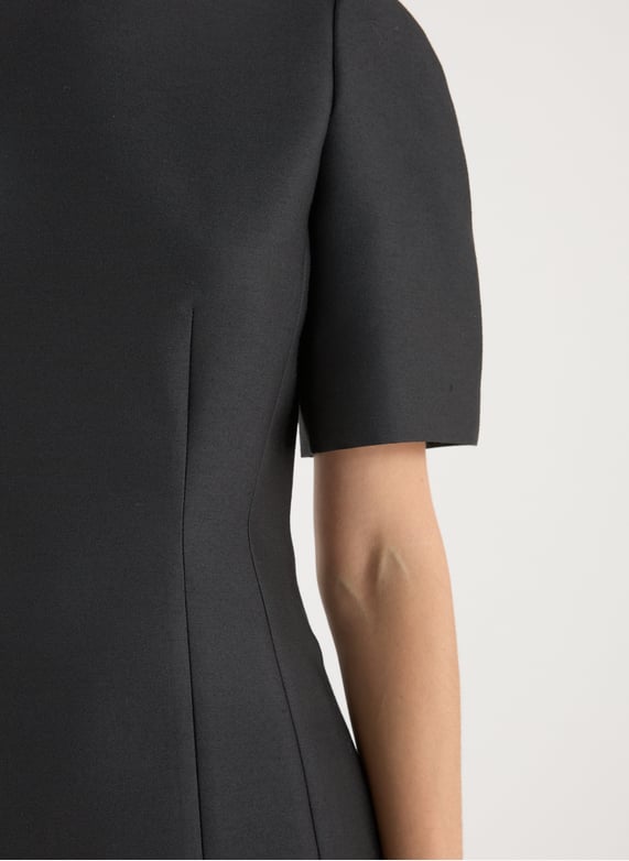 Short dress in wool and silk | Black by EENK Short dress in wool and silk Black