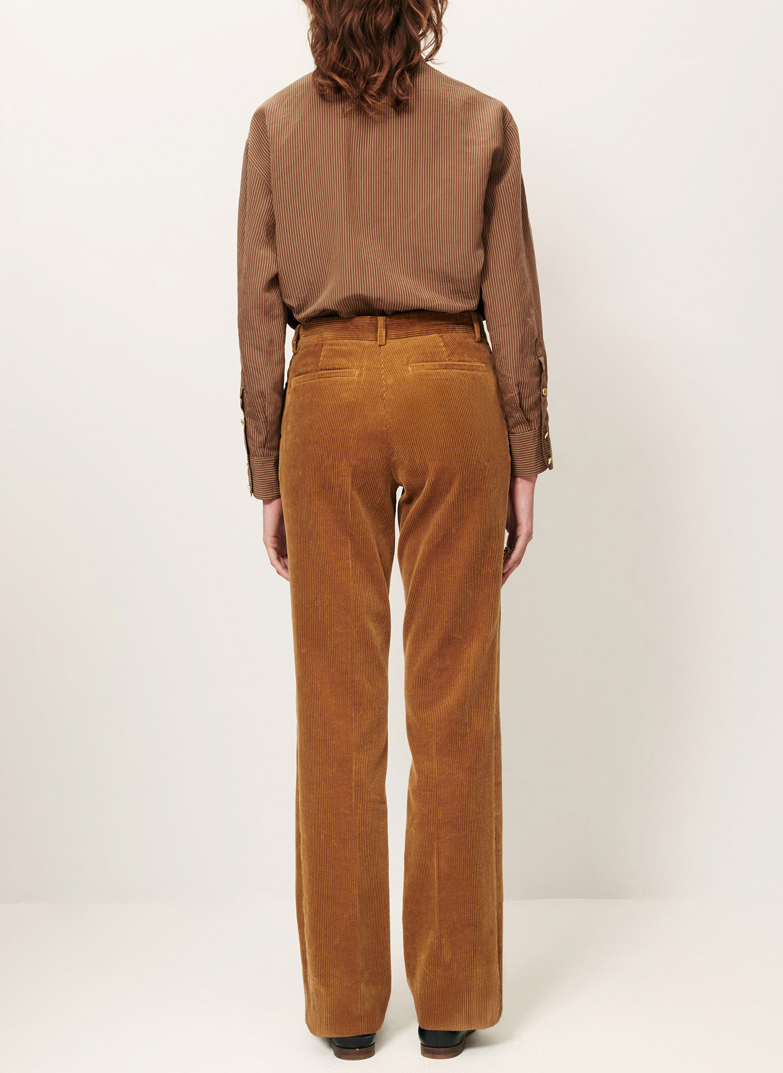 Pantalon droit en coton mélangé janet SESSUN Marron