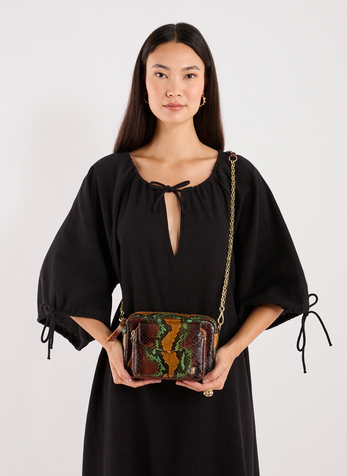 Sac à bandoulière Charly en cuir de python  CLARIS VIROT Multicolore