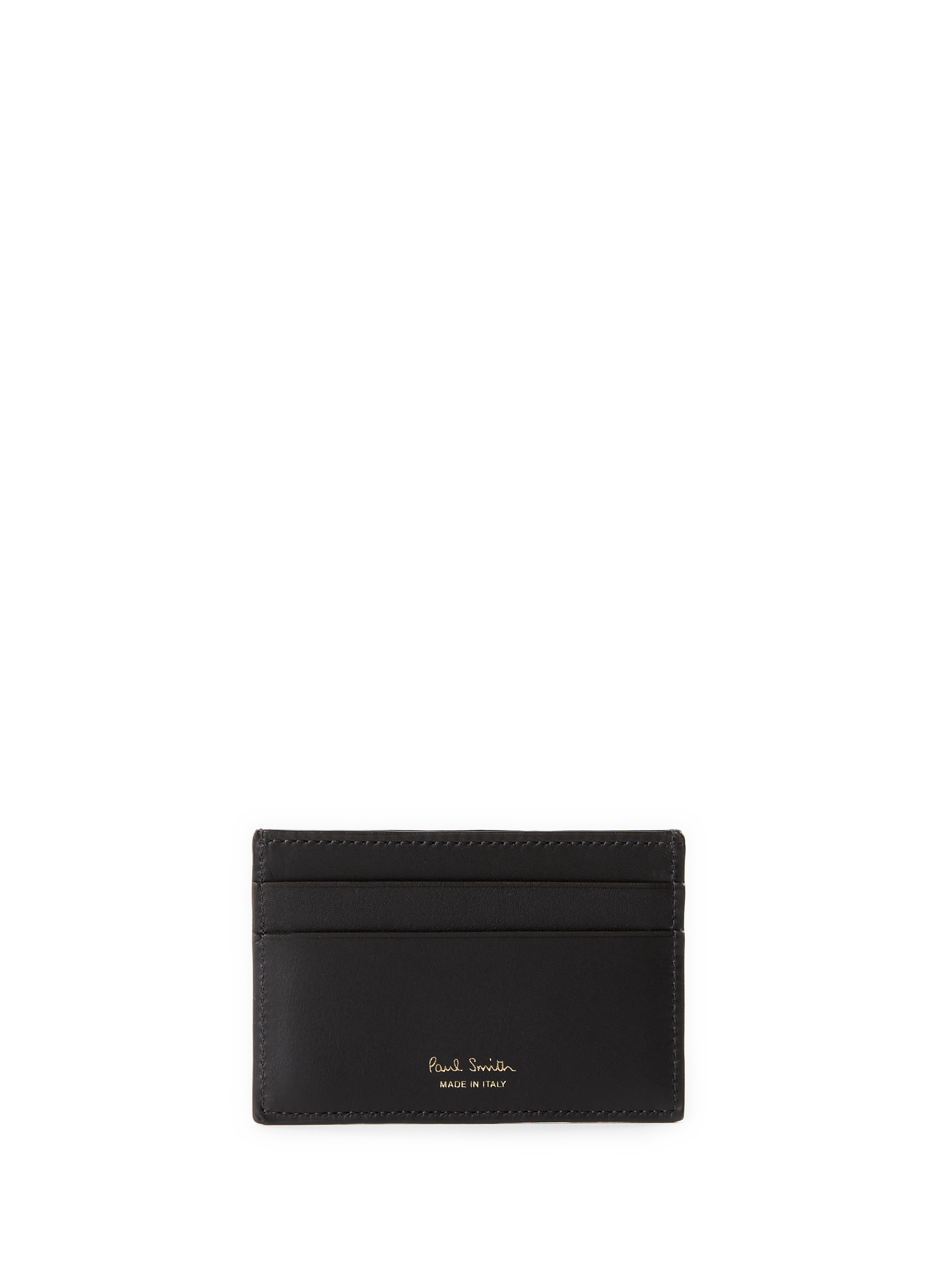 Striped leather card holder PAUL SMITH Black