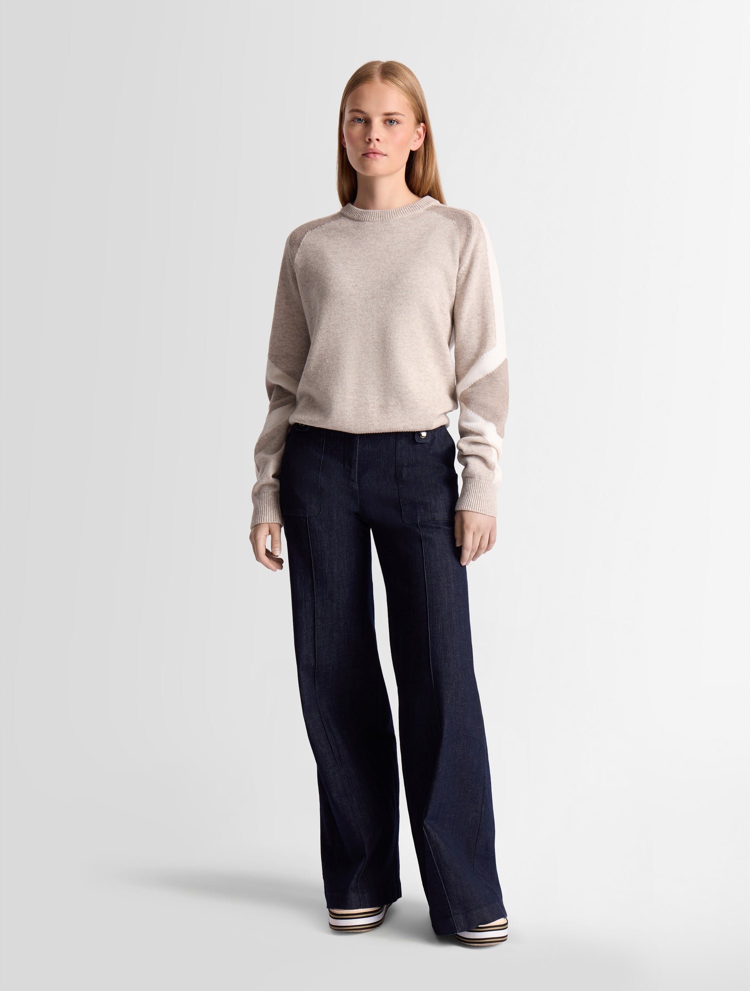 Pull rivena col rond FUSALP Blanc