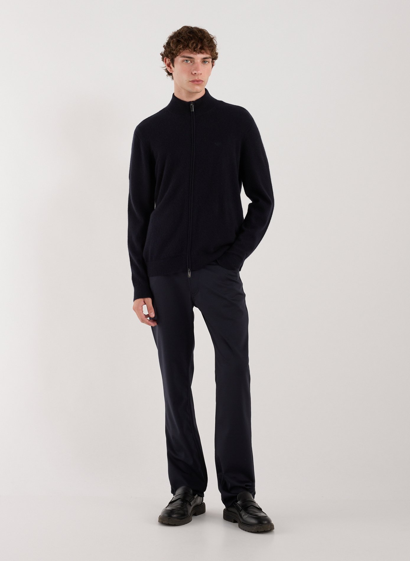 Cashmere round-neck vest EMPORIO ARMANI Blue