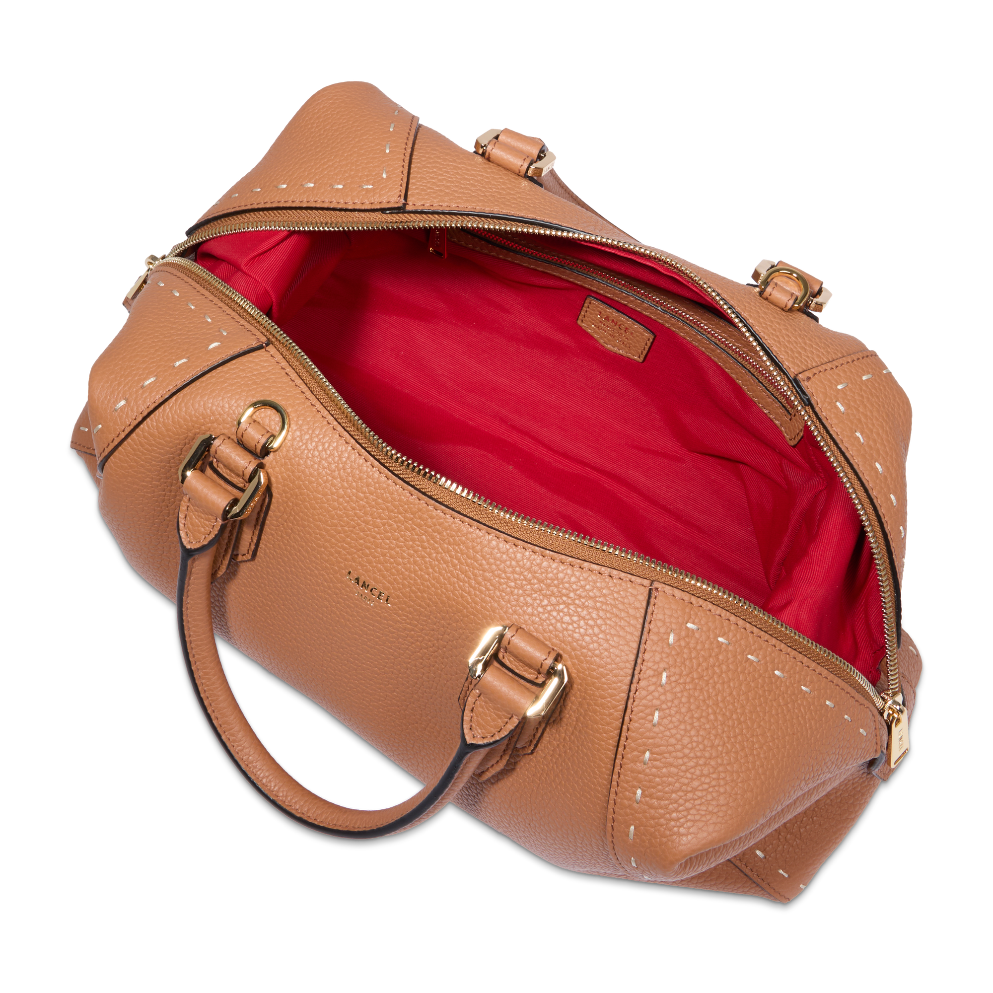 Sac boston zippé charlie de lancel en cuir LANCEL Marron