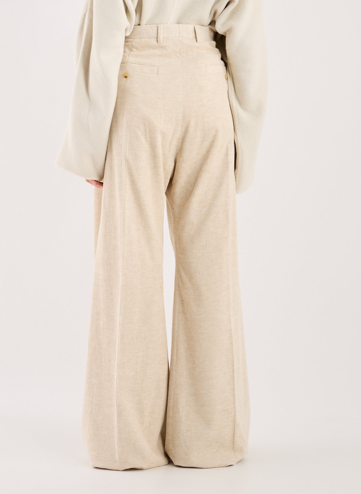 Ribbed cotton and linen trousers RICK OWENS Beige