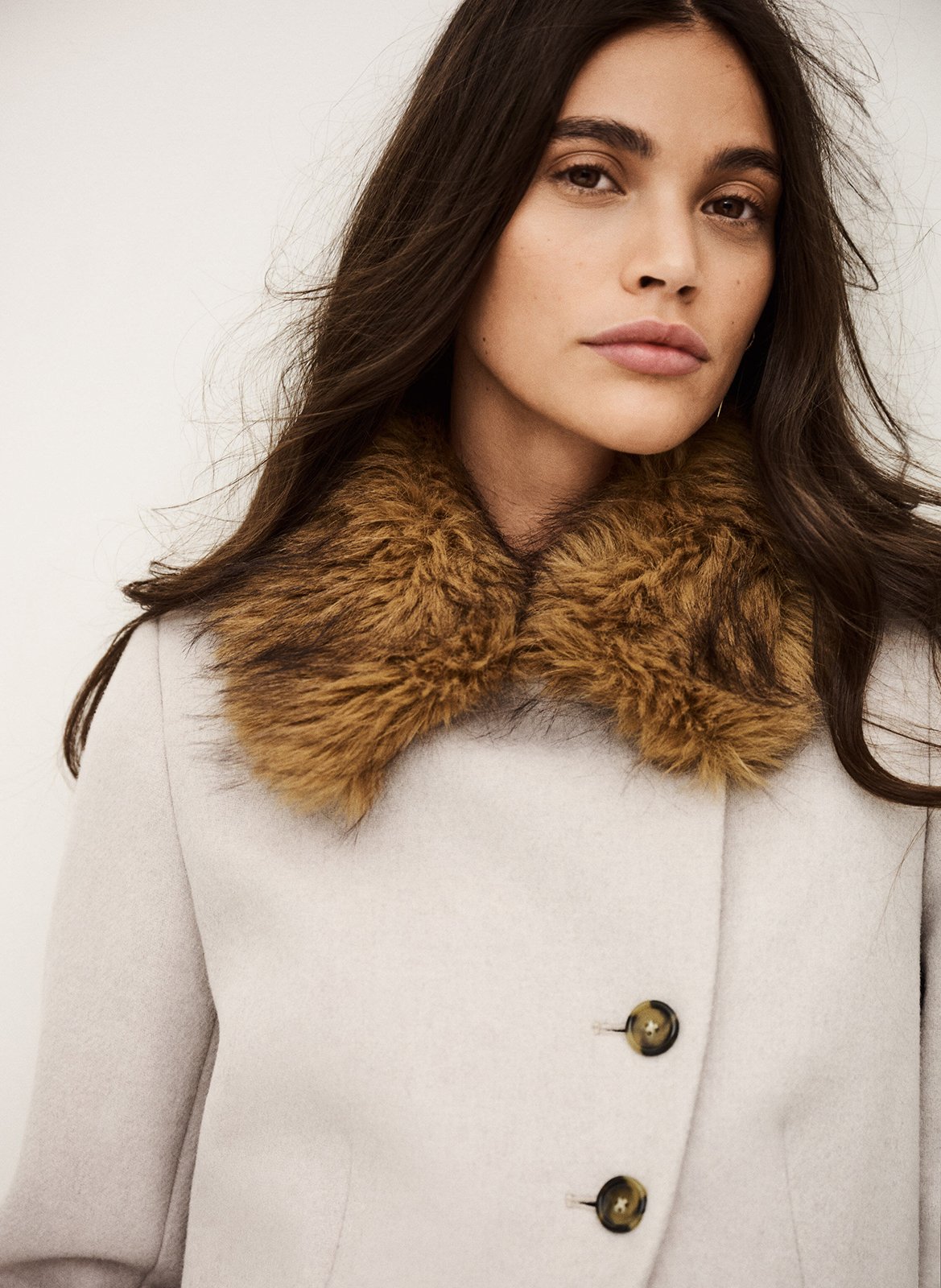 Veste droite en laine mélangée terry BA&SH Beige