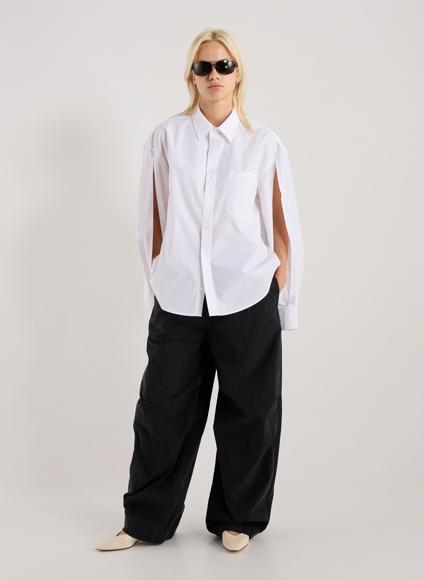 Pantalon ample articulé en coton ALEXANDER WANG Noir